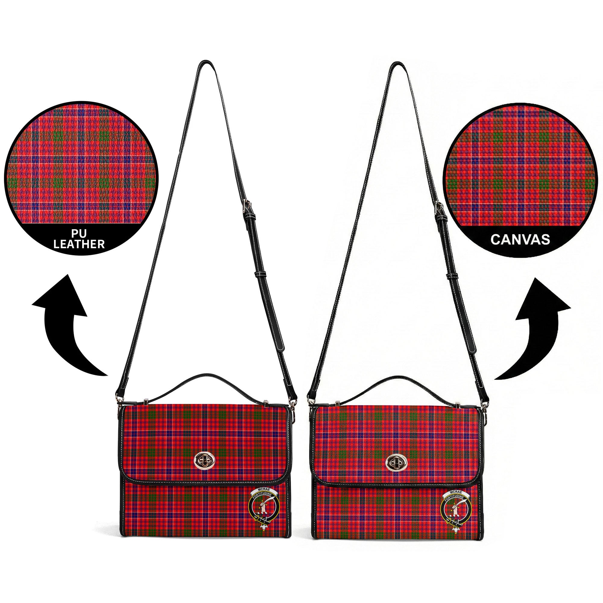 McRae Modern Tartan Crest Satchel Bag