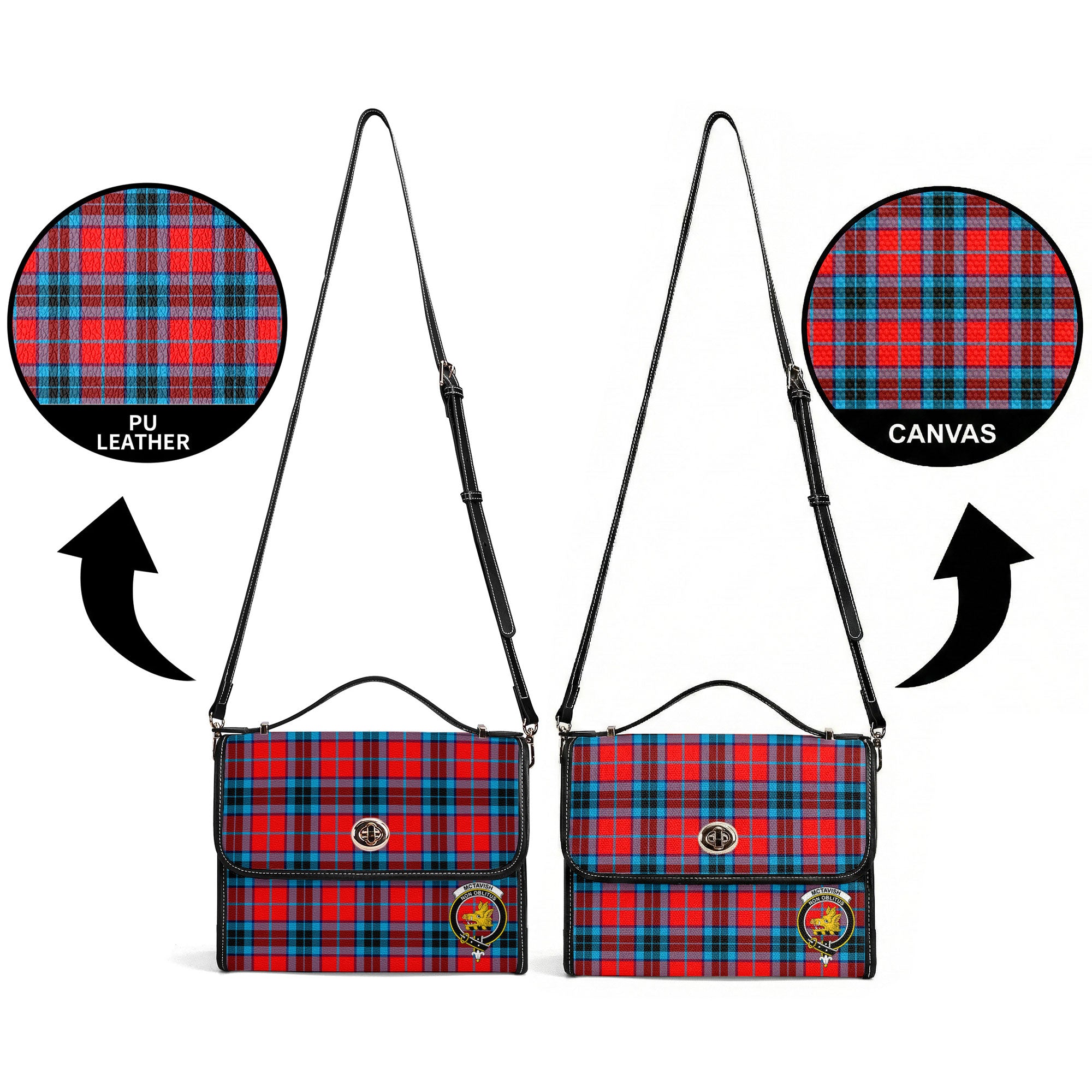 McTavish Modern Tartan Crest Satchel Bag