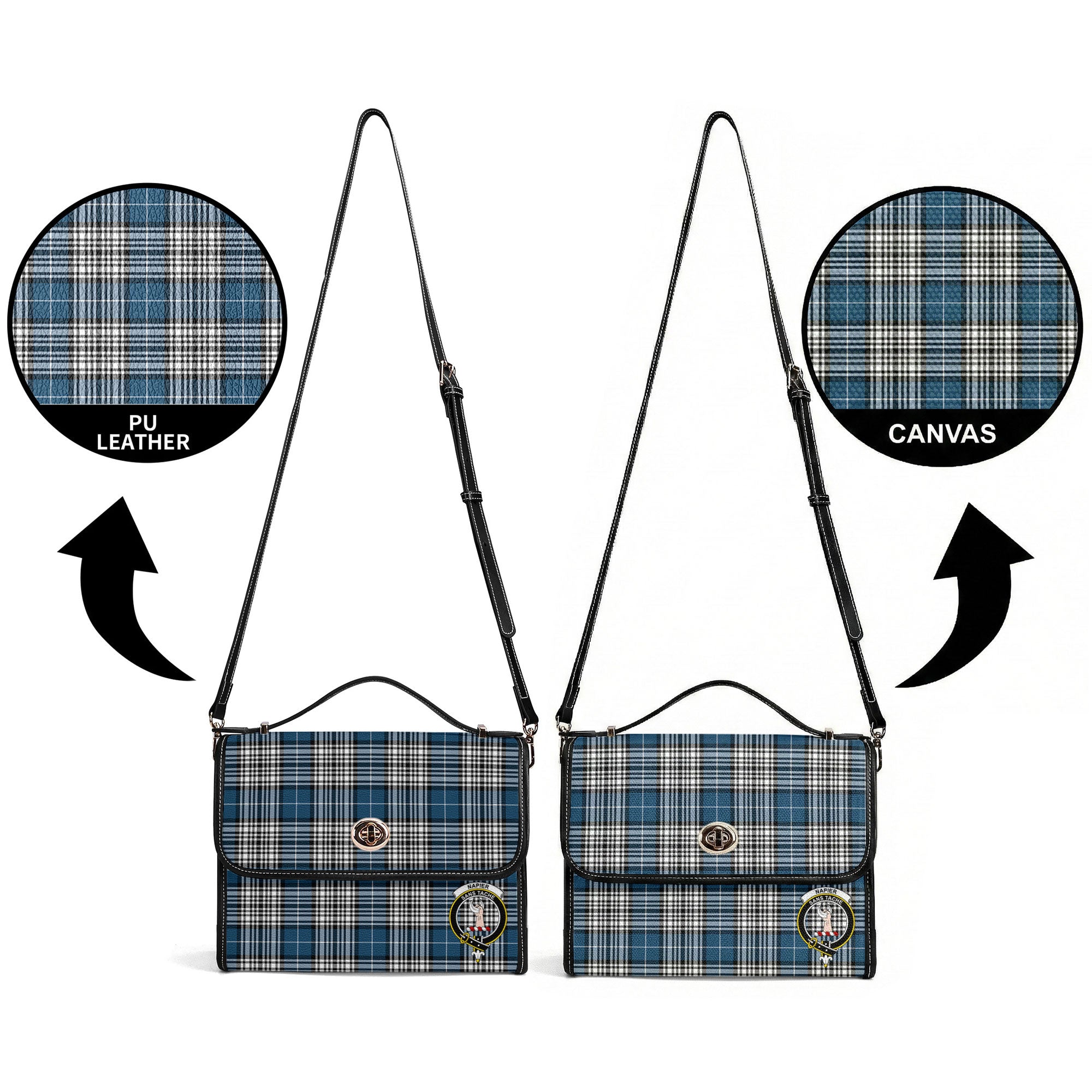 Napier Modern Tartan Crest Satchel Bag