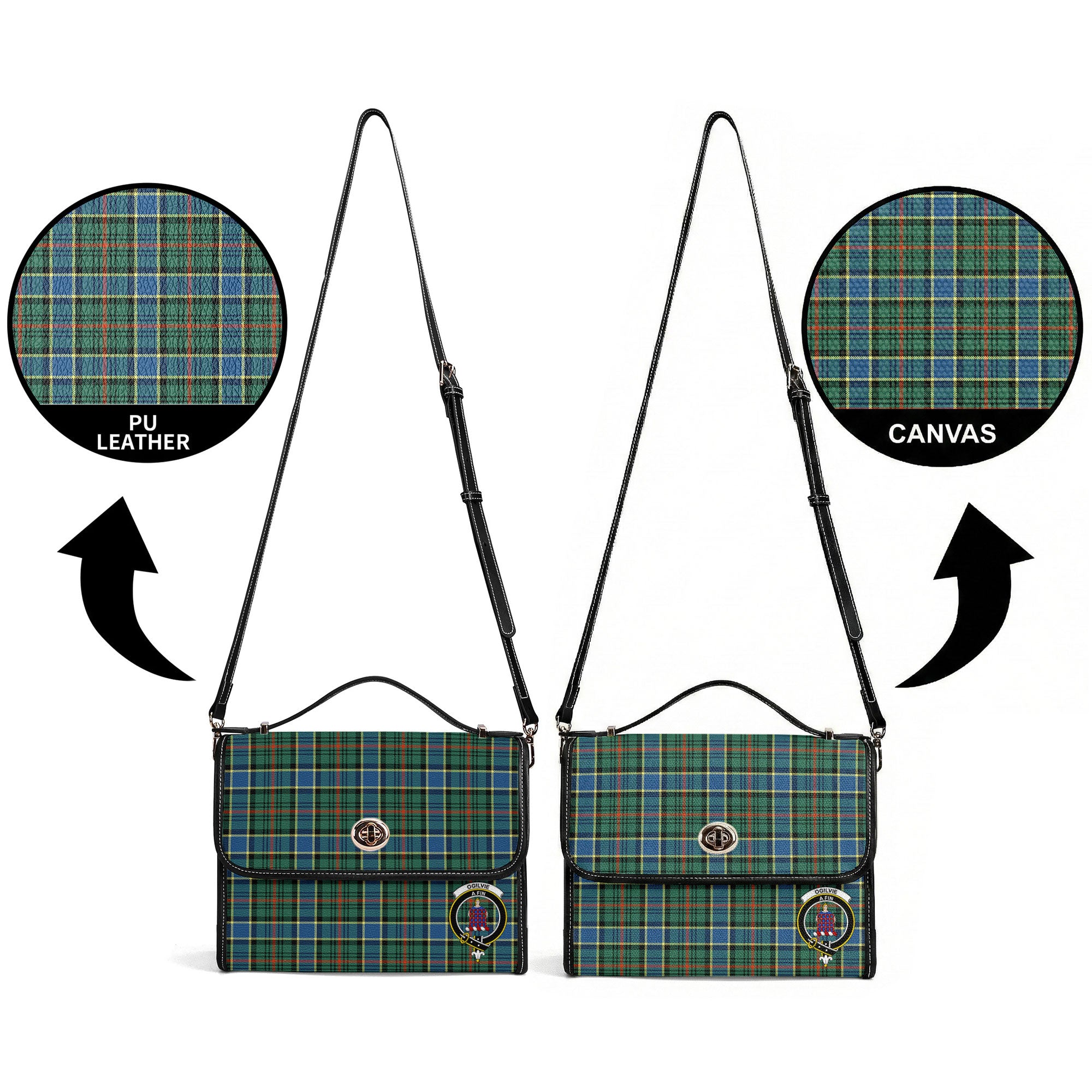 Ogilvie Hunting Ancient Tartan Crest Satchel Bag