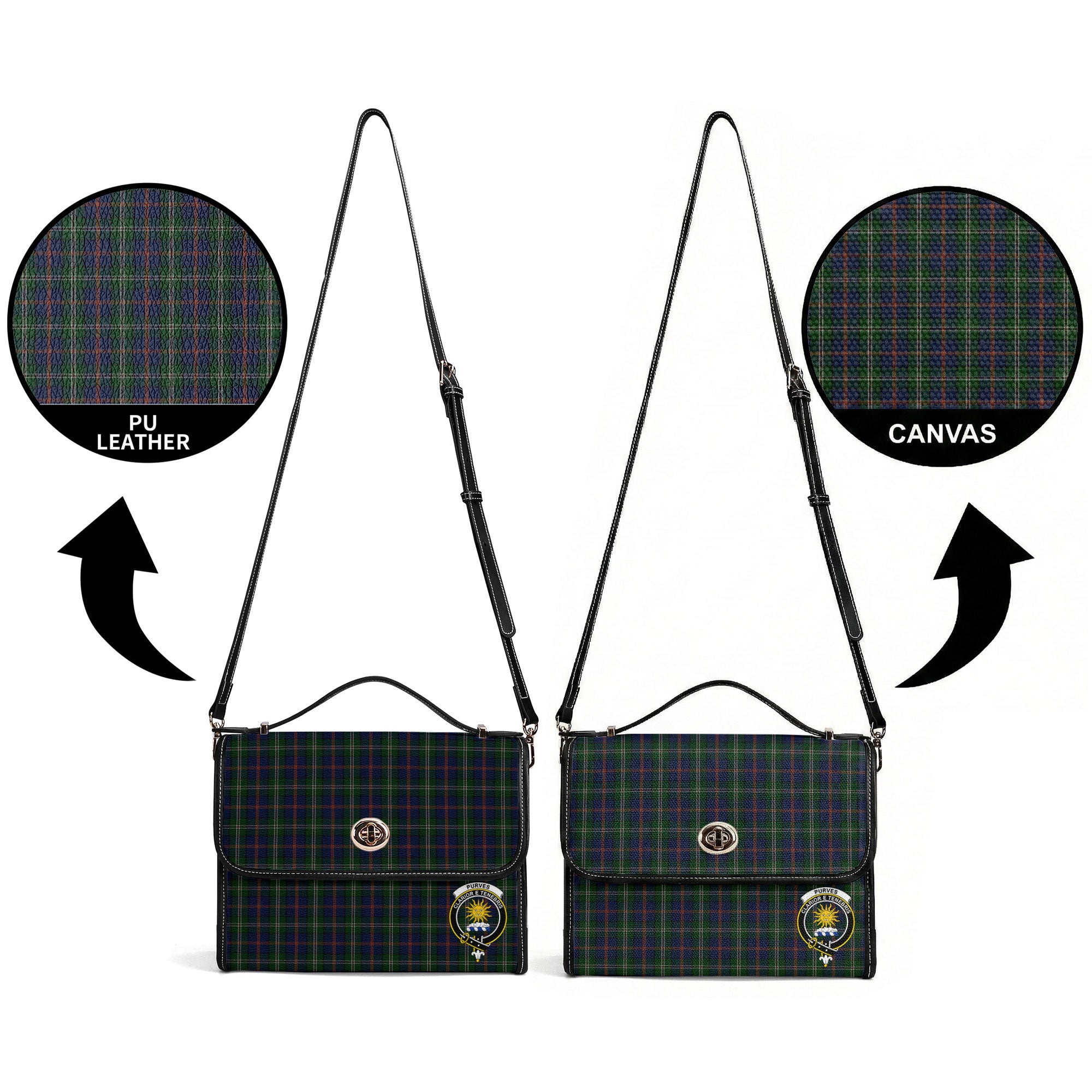 Purves Tartan Crest Satchel Bag