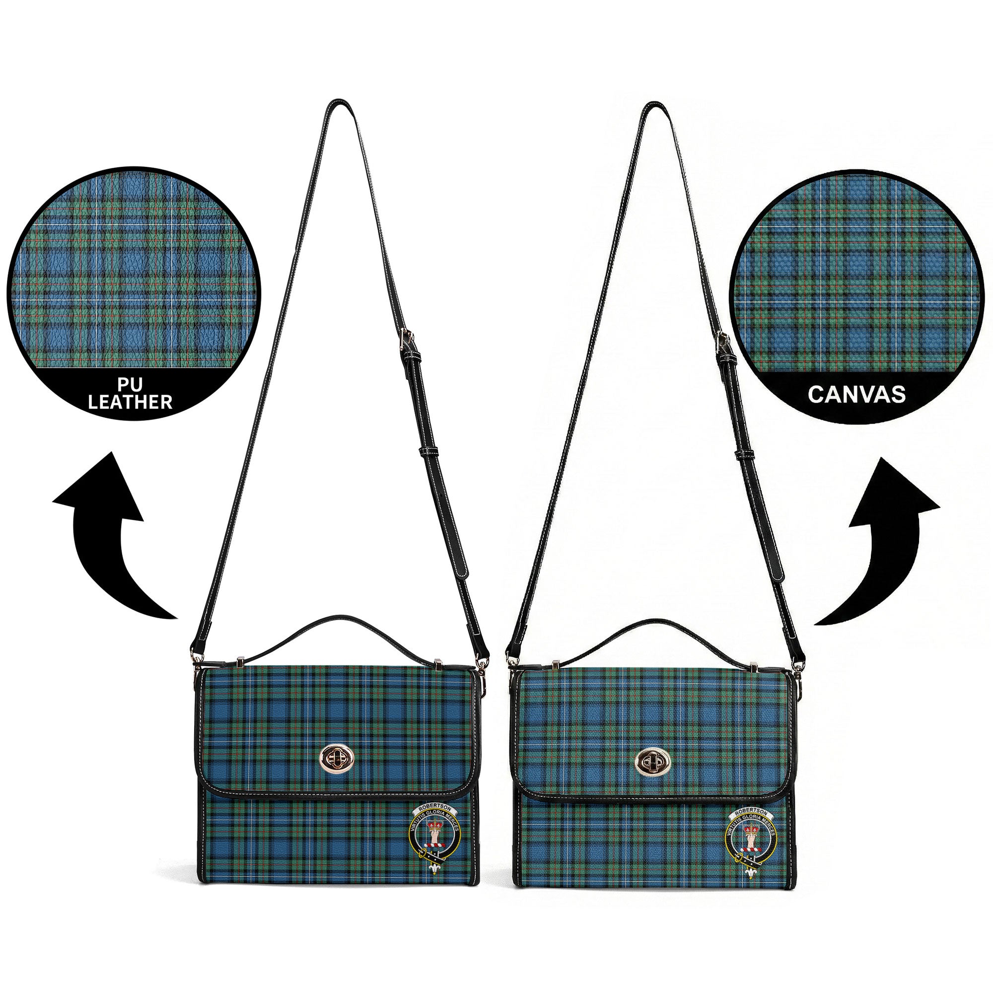 Robertson Hunting Ancient Tartan Crest Satchel Bag