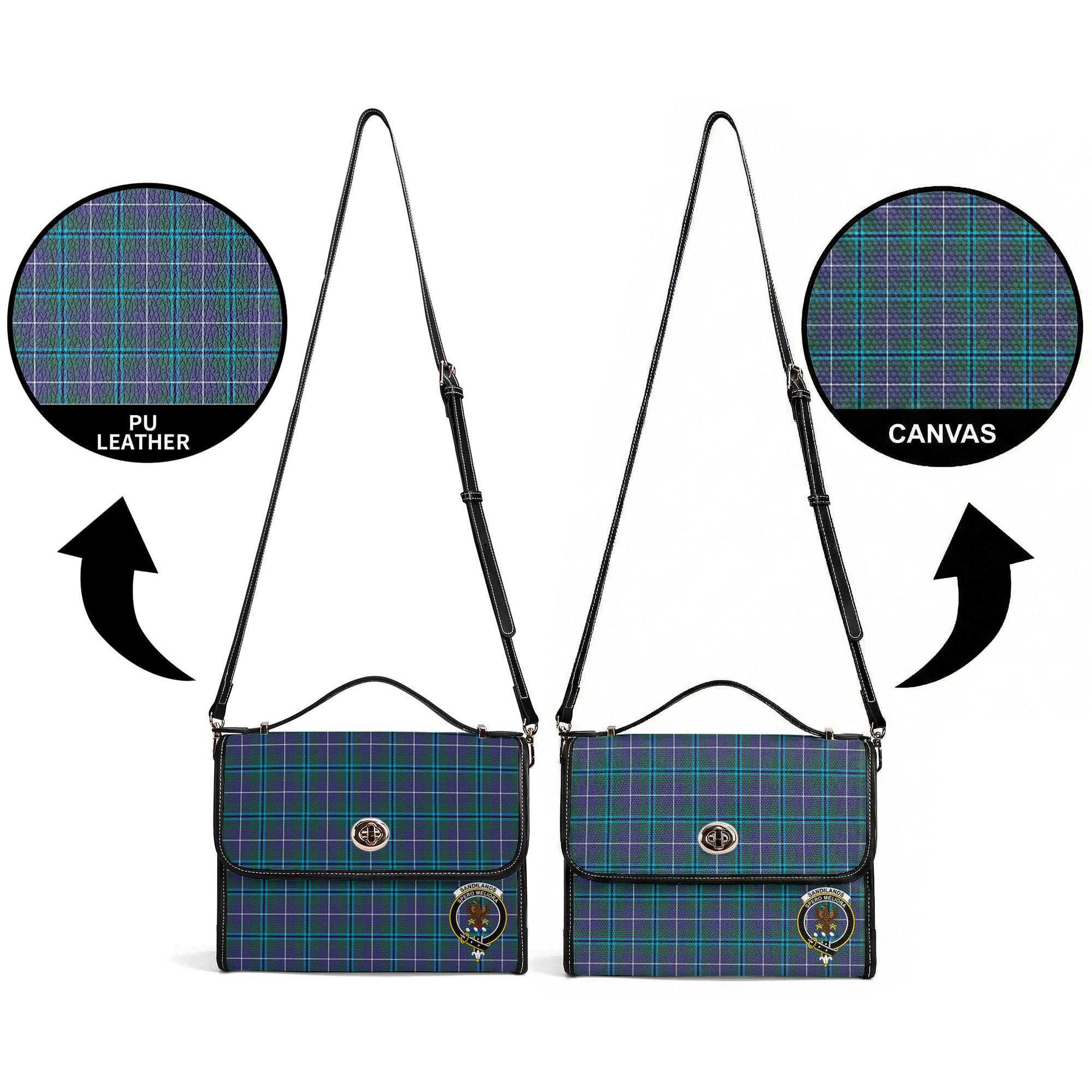 Sandilands Tartan Crest Satchel Bag