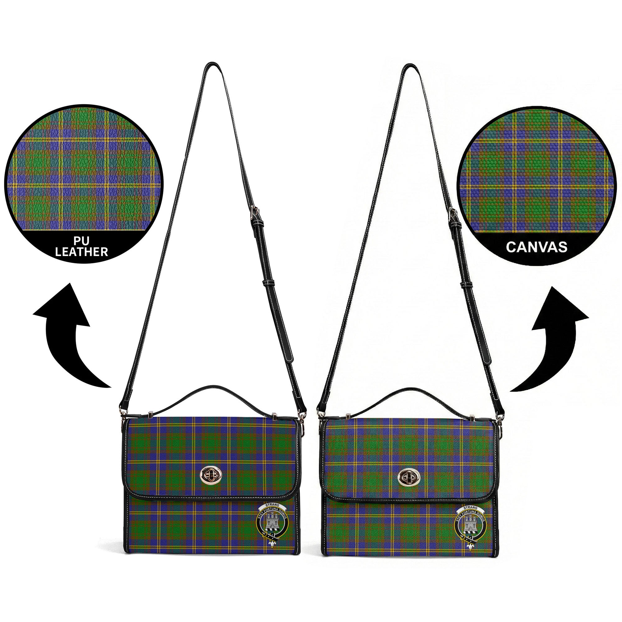 Strang (or Strange) Tartan Crest Satchel Bag