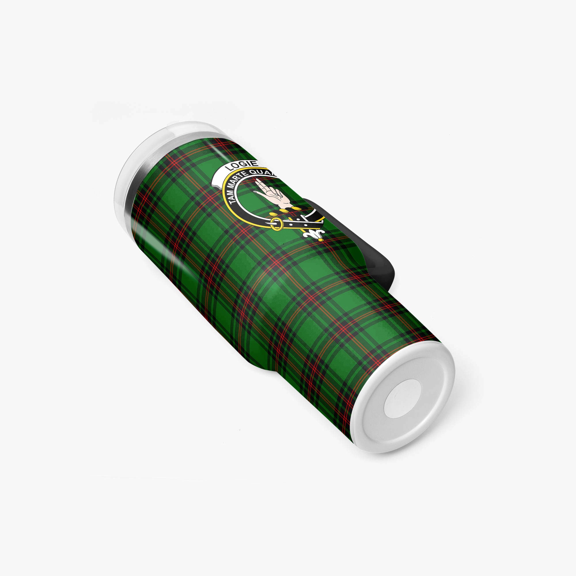 Logie Tartan Crest 40 oz Insulated Tumbler with Handle