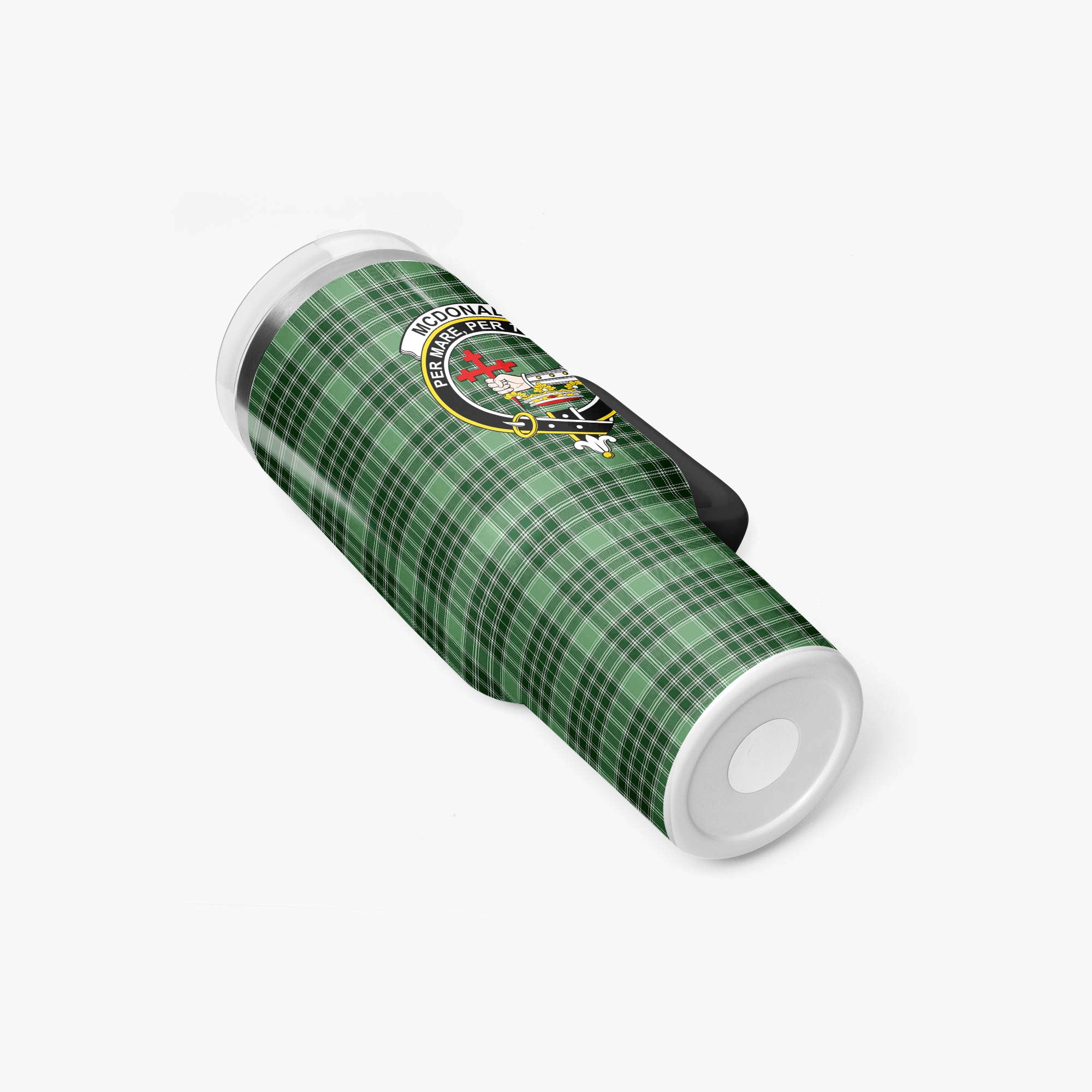 McDonald Lord of the Isles Hunting Tartan Crest 40 oz Insulated Tumbler with Handle