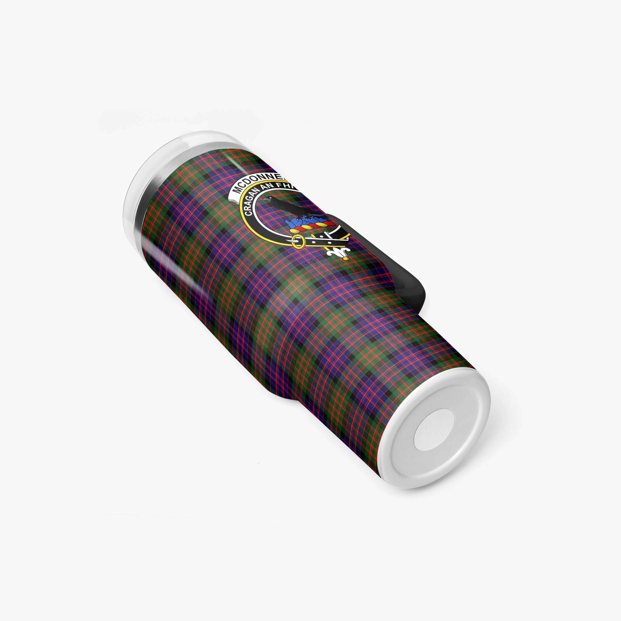 McDonnell of Glengarry Modern Tartan Crest 40 oz Insulated Tumbler with Handle
