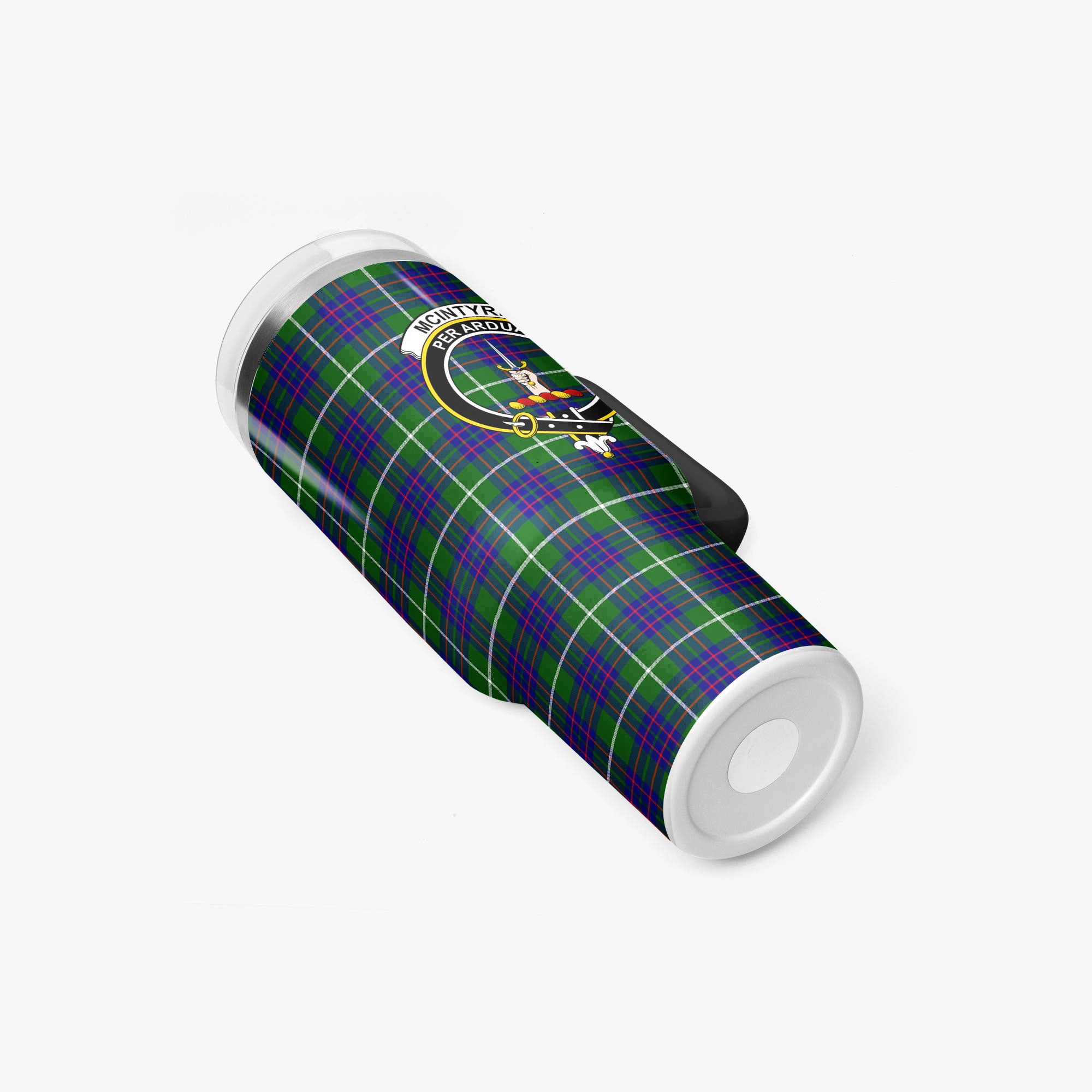 McIntyre Hunting Modern Tartan Crest 40 oz Insulated Tumbler with Handle