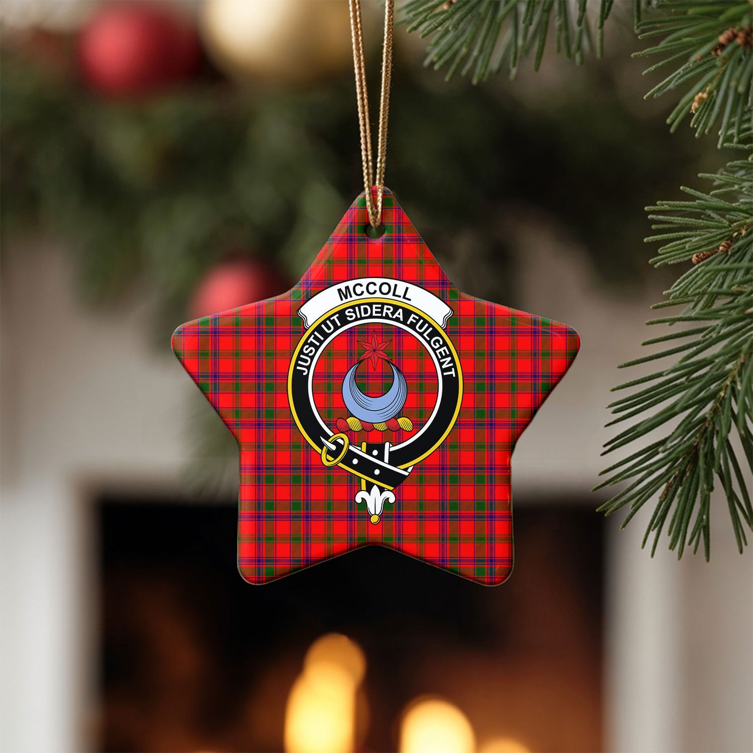 McColl Tartan Crest Christmas Ceramic Ornament