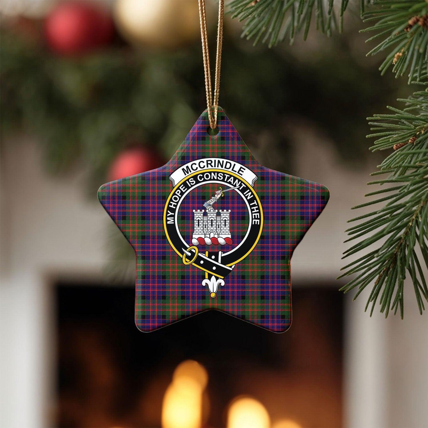 McCrindle Tartan Crest Christmas Ceramic Ornament