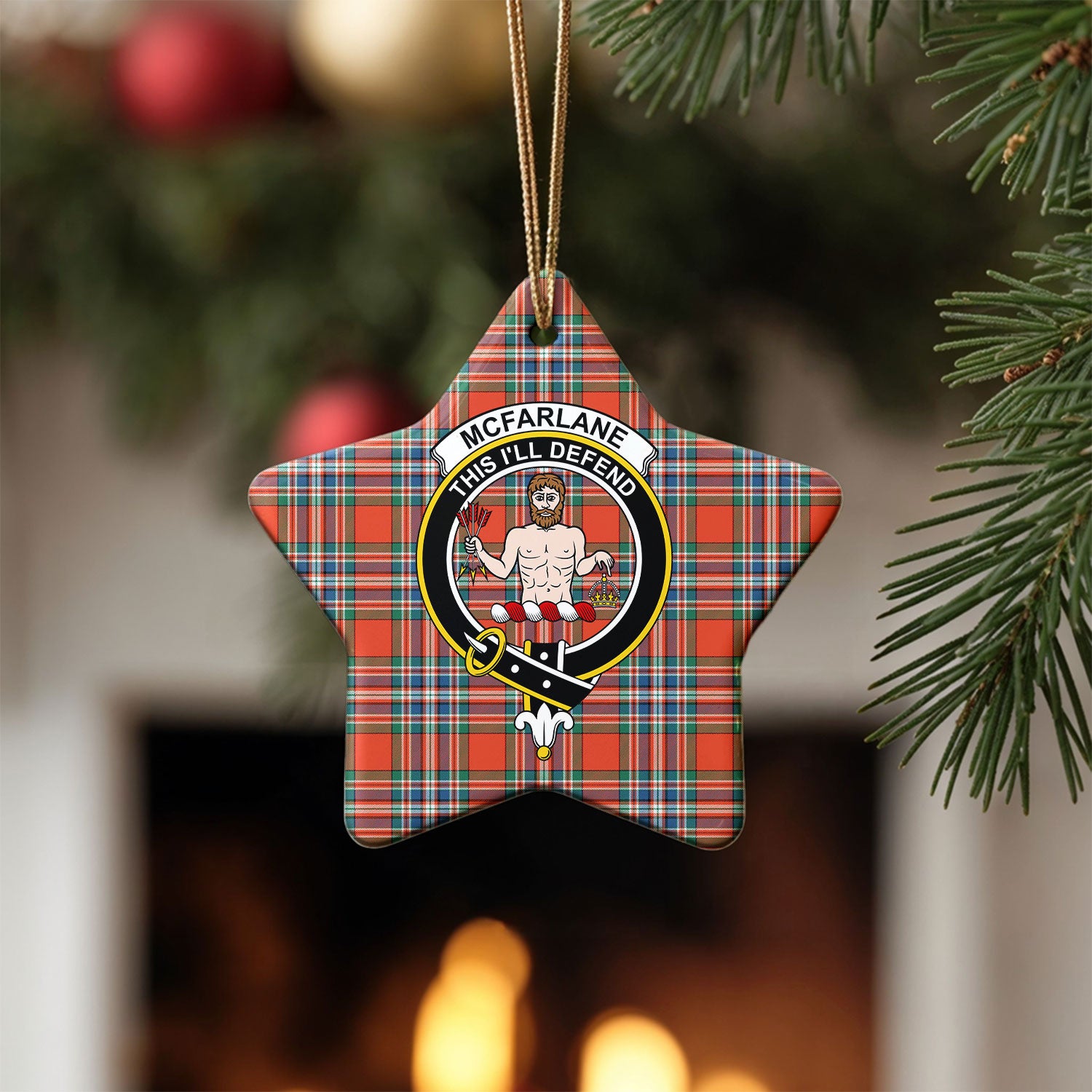 McFarlane Ancient Tartan Crest Christmas Ceramic Ornament