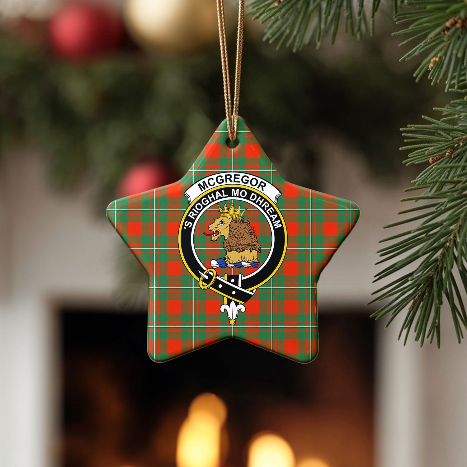 McGregor Ancient Tartan Crest Christmas Ceramic Ornament