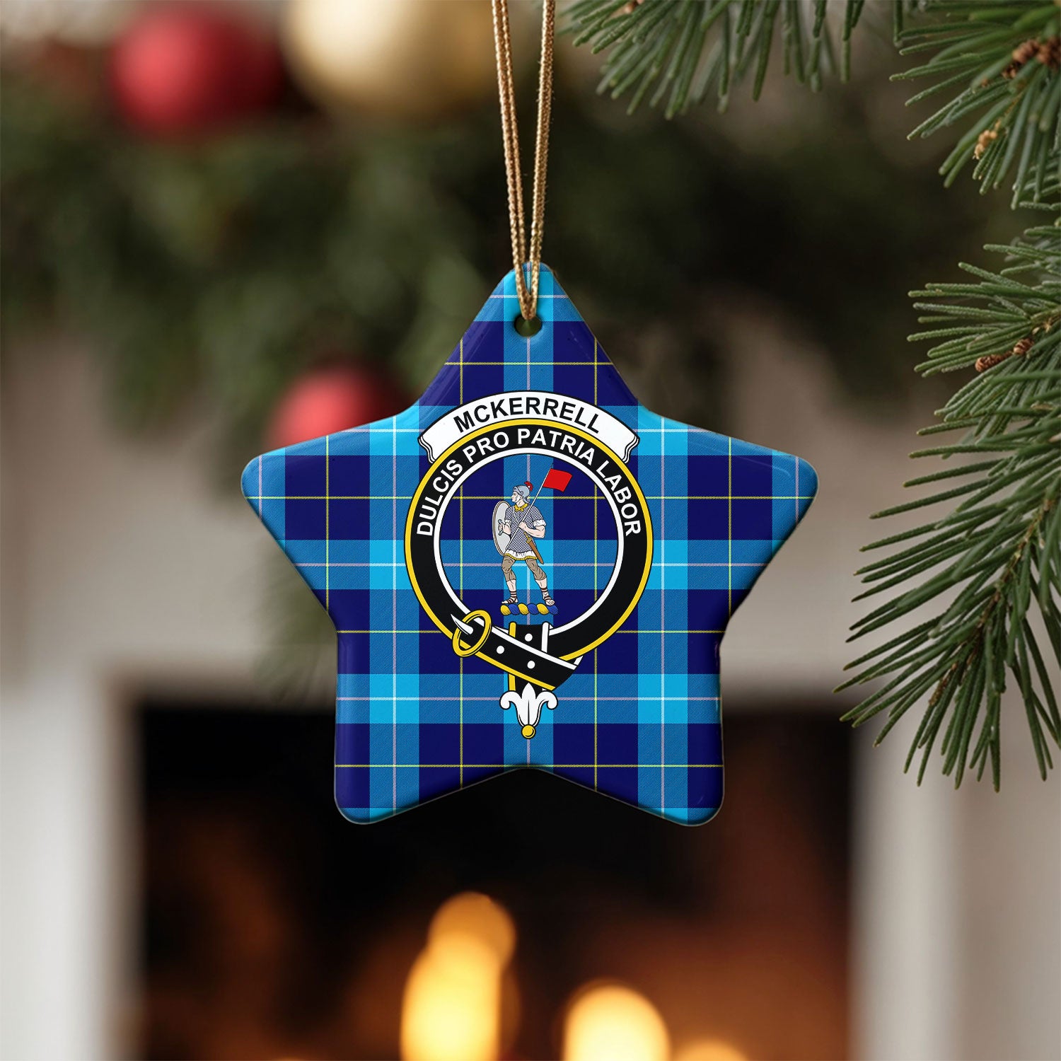 McKerrell Tartan Crest Christmas Ceramic Ornament