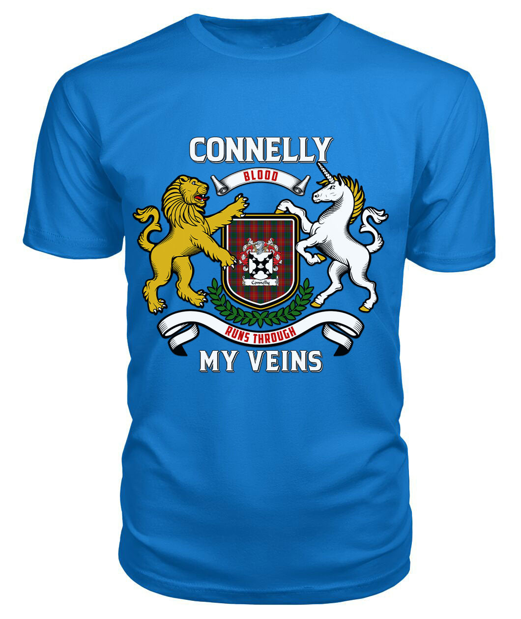 Connelly Tartan Crest 2D T-shirt - Blood Runs Through My Veins Style