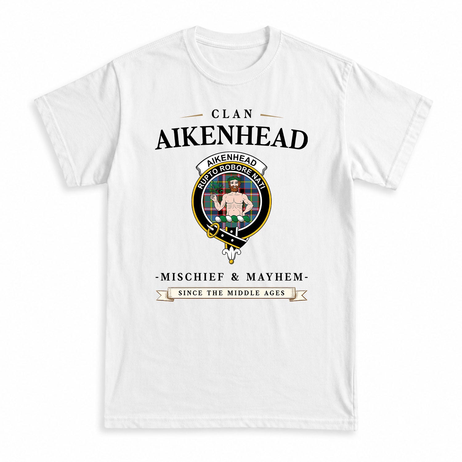 Aikenhead Tartan Crest Mischief and Mayhem T-shirt