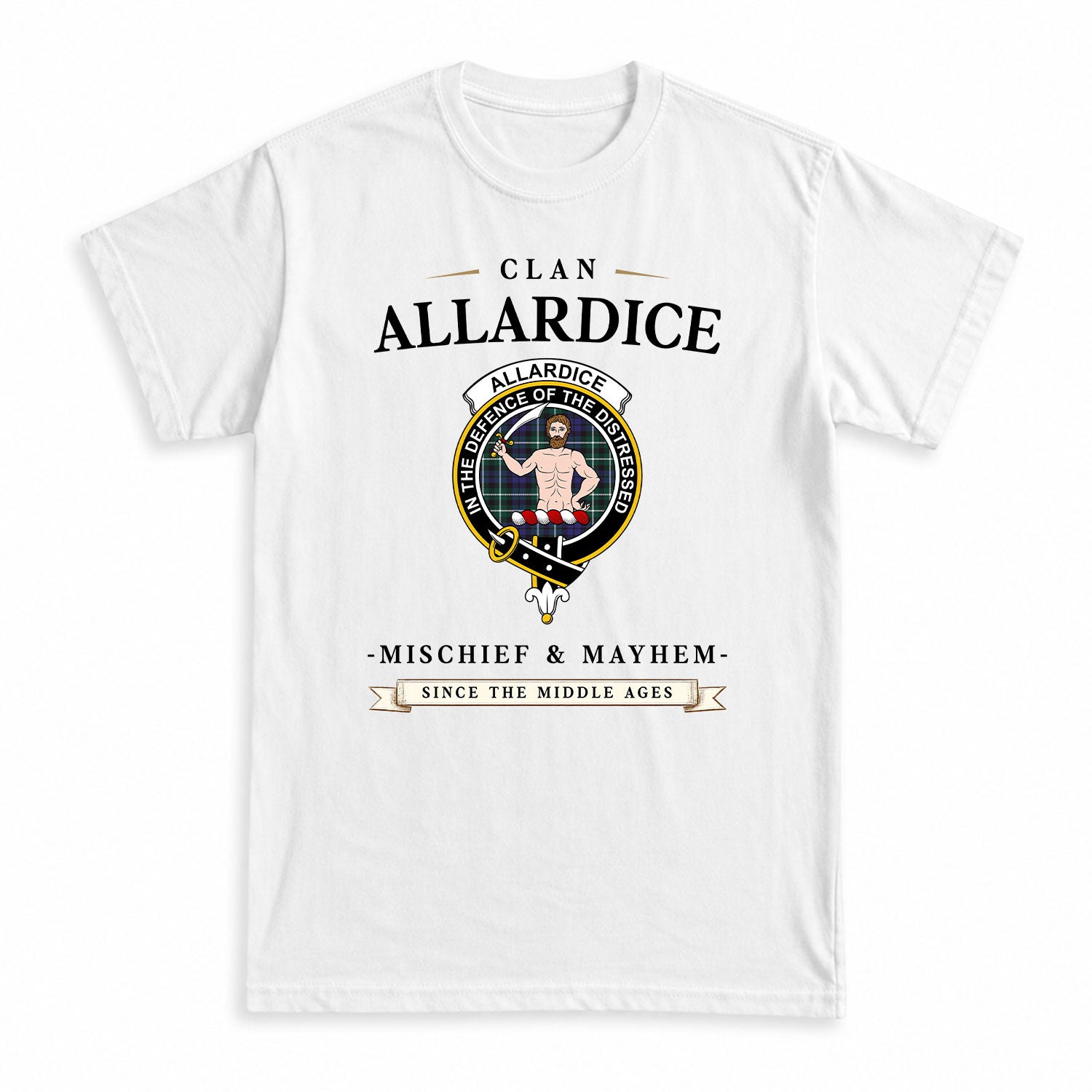 Allardice Tartan Crest Mischief and Mayhem T-shirt