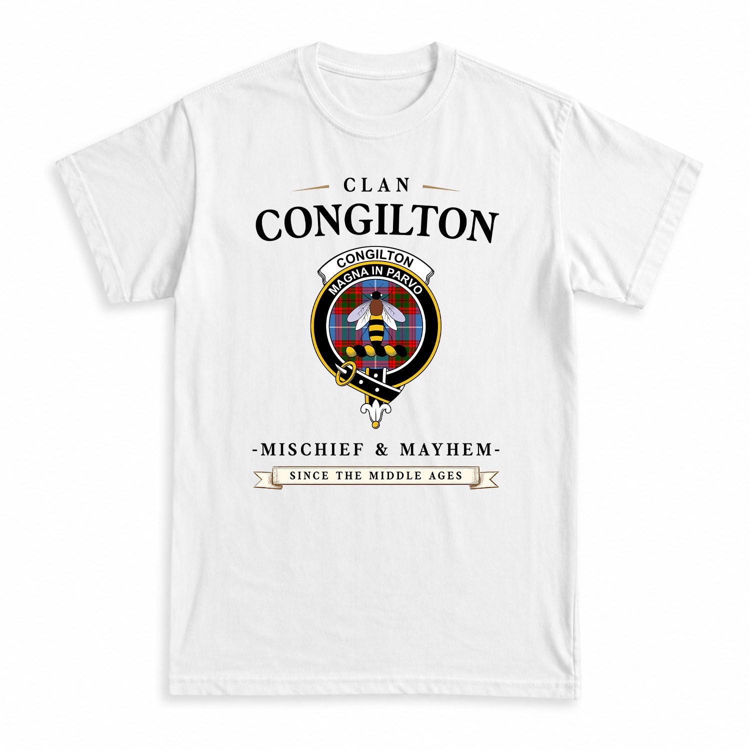 Congilton Tartan Crest Mischief and Mayhem T-shirt