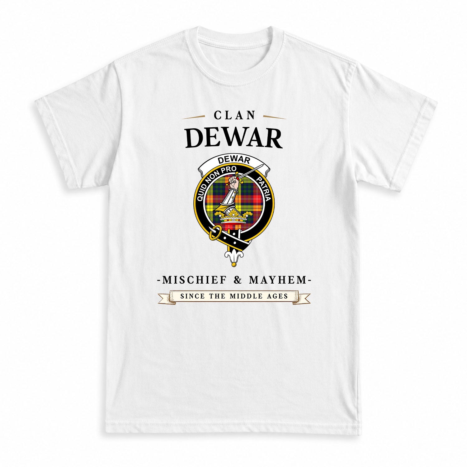 Dewar Tartan Crest Mischief and Mayhem T-shirt