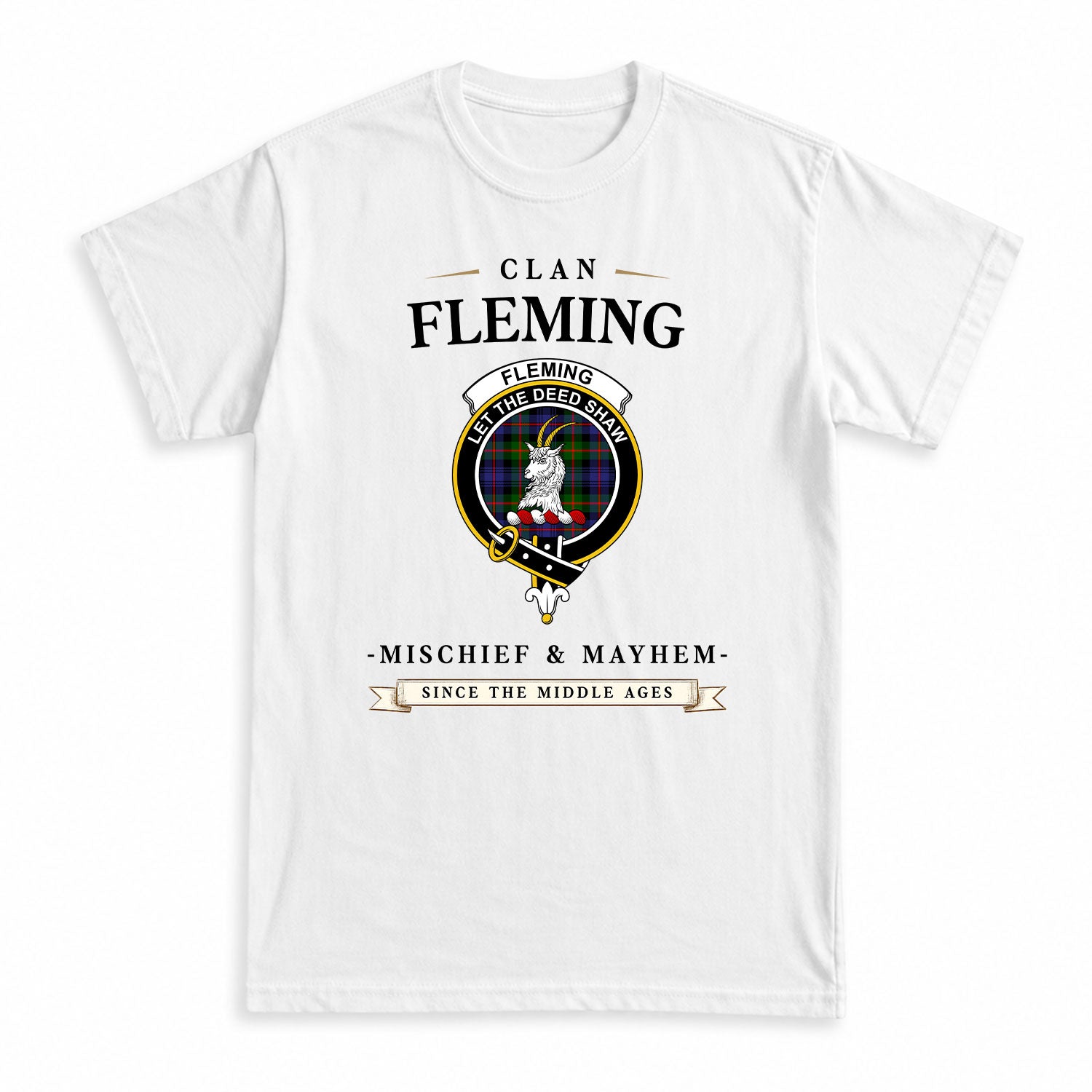 Fleming Tartan Crest Mischief and Mayhem T-shirt