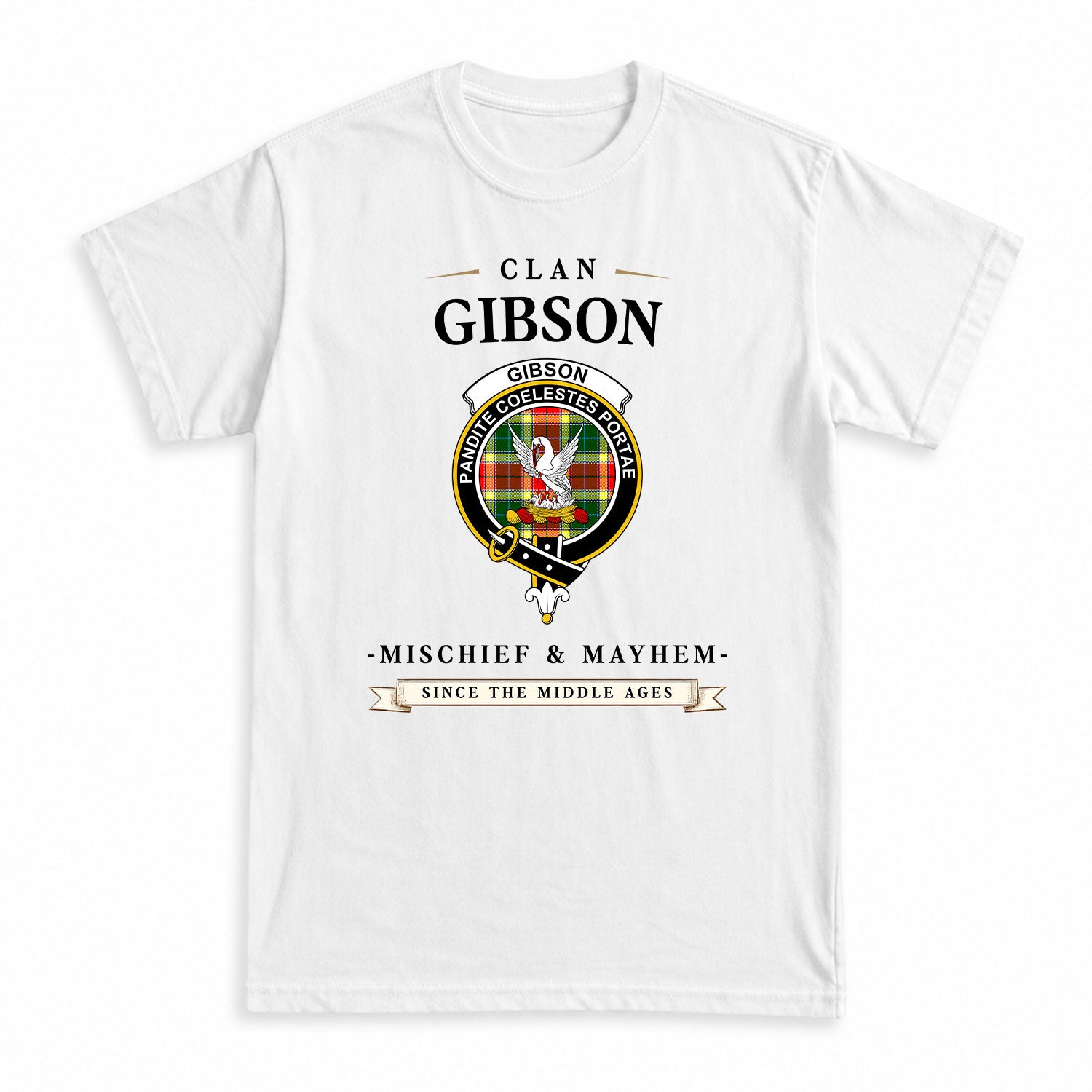 Gibson Tartan Crest Mischief and Mayhem T-shirt
