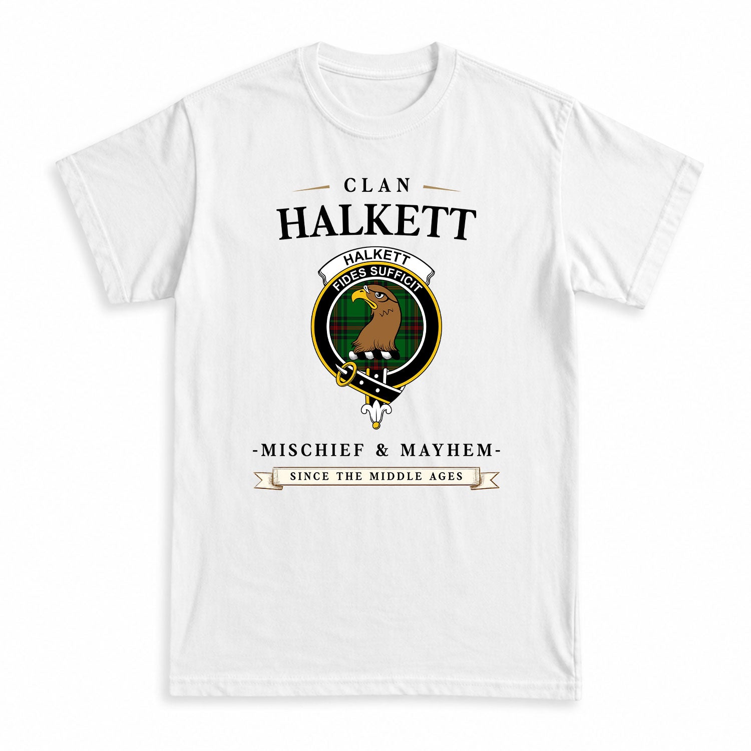 Halkett Tartan Crest Mischief and Mayhem T-shirt