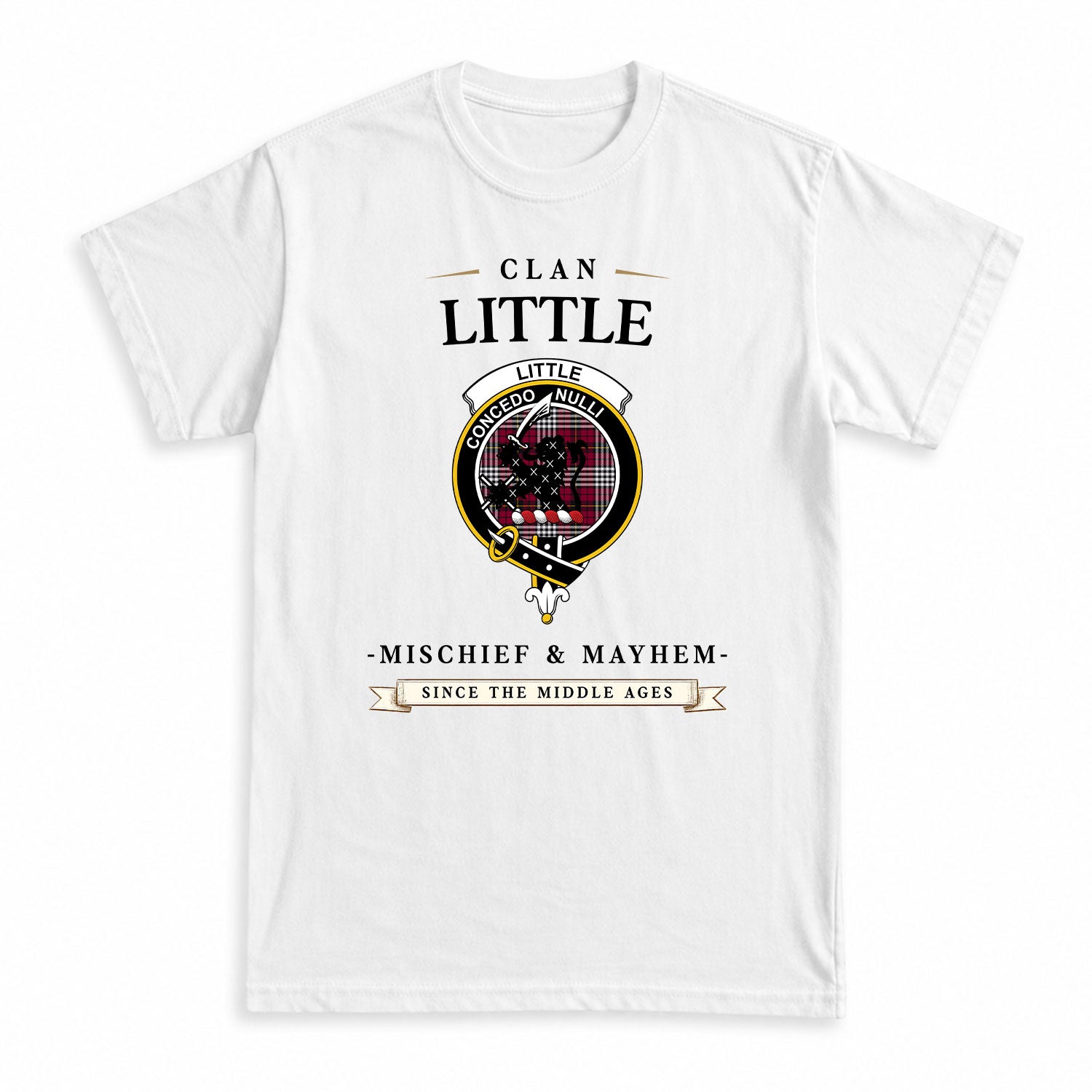 Little Tartan Crest Mischief and Mayhem T-shirt