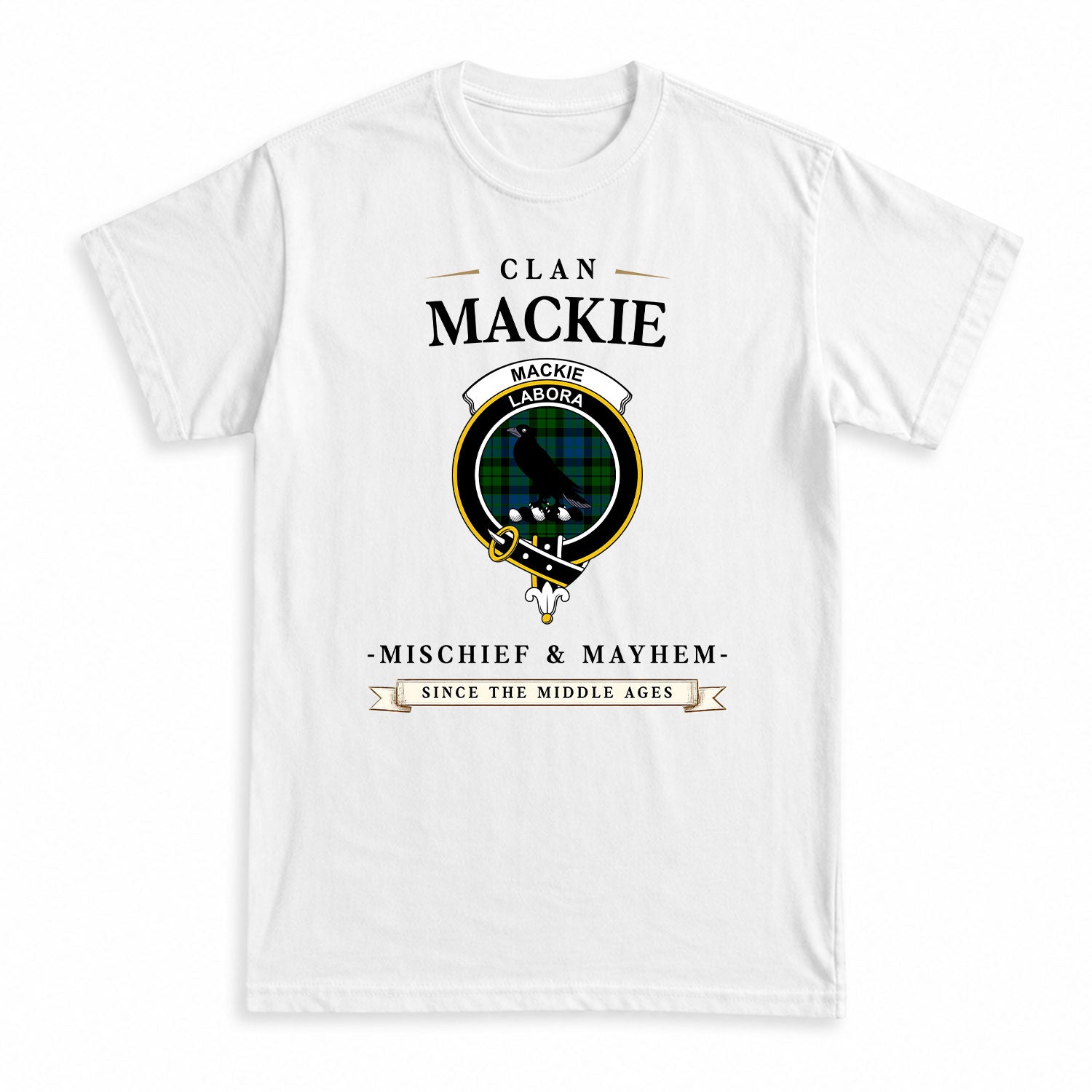 MacKie Tartan Crest Mischief and Mayhem T-shirt