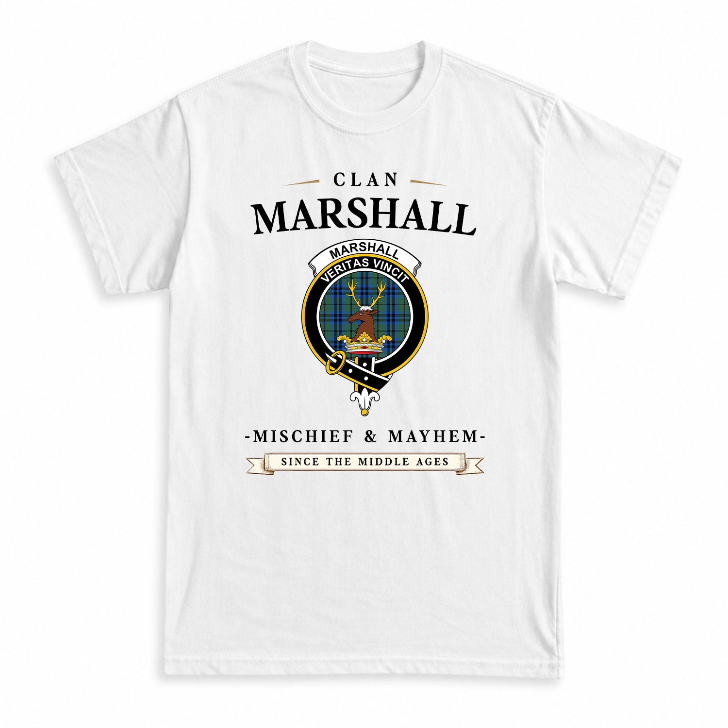 Marshall Tartan Crest Mischief and Mayhem T-shirt