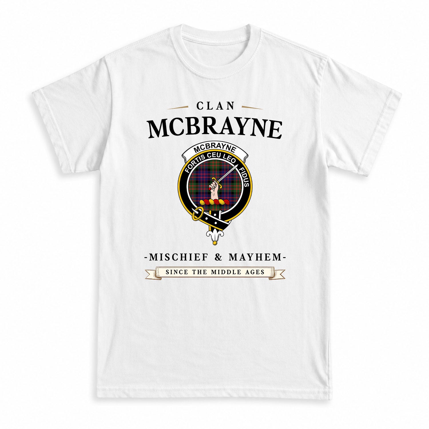 McBrayne Tartan Crest Mischief and Mayhem T-shirt