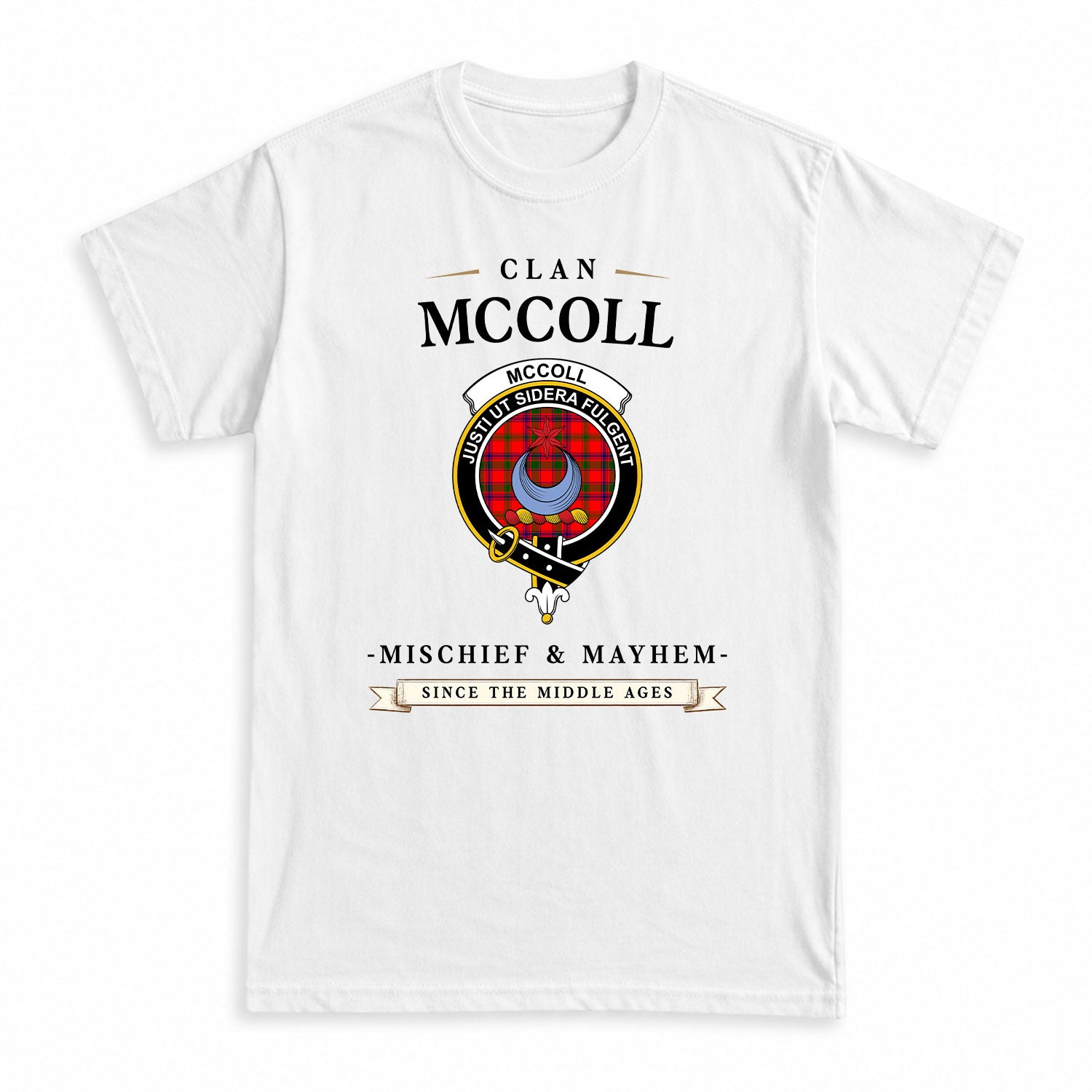 McColl Tartan Crest Mischief and Mayhem T-shirt