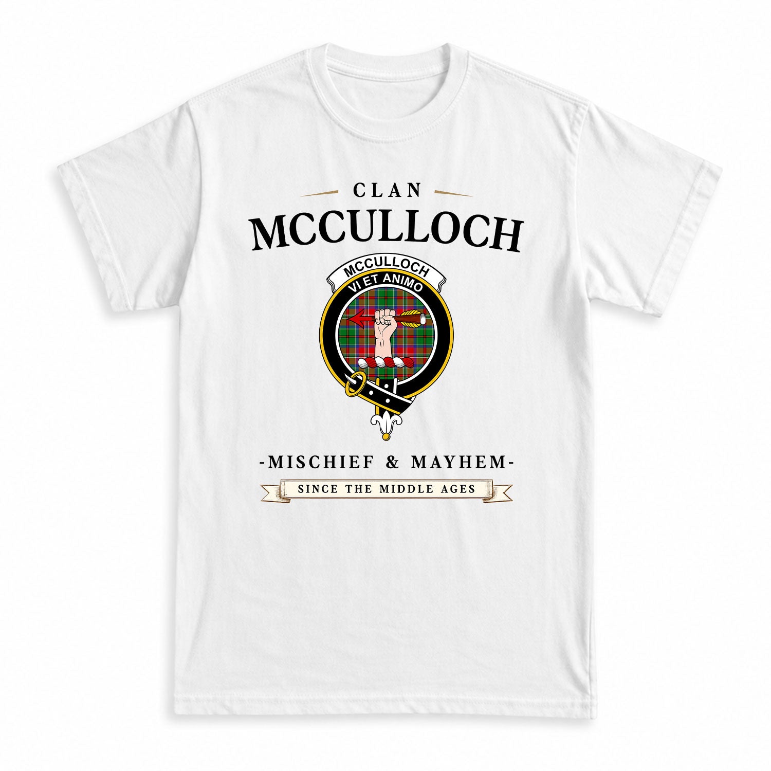 McCulloch Tartan Crest Mischief and Mayhem T-shirt