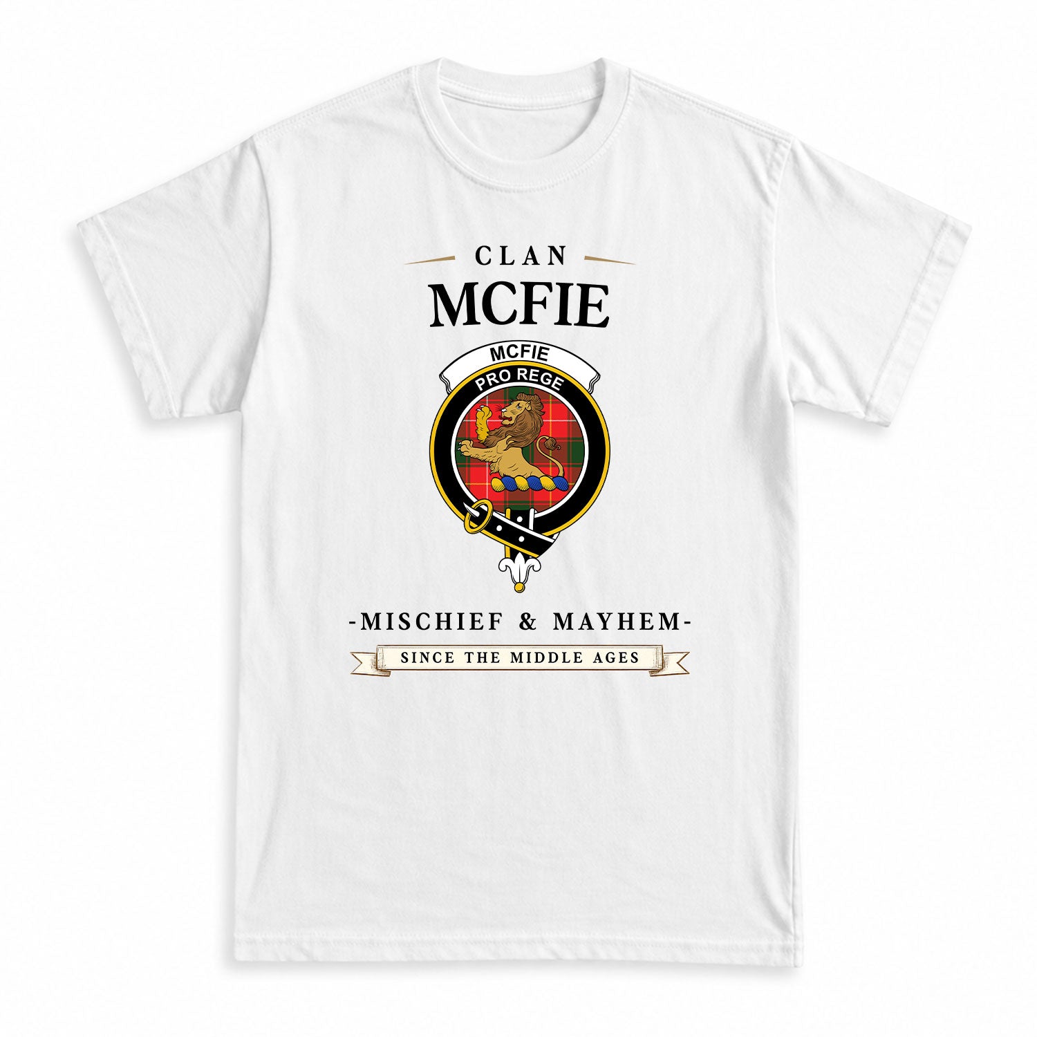 McFie Tartan Crest Mischief and Mayhem T-shirt
