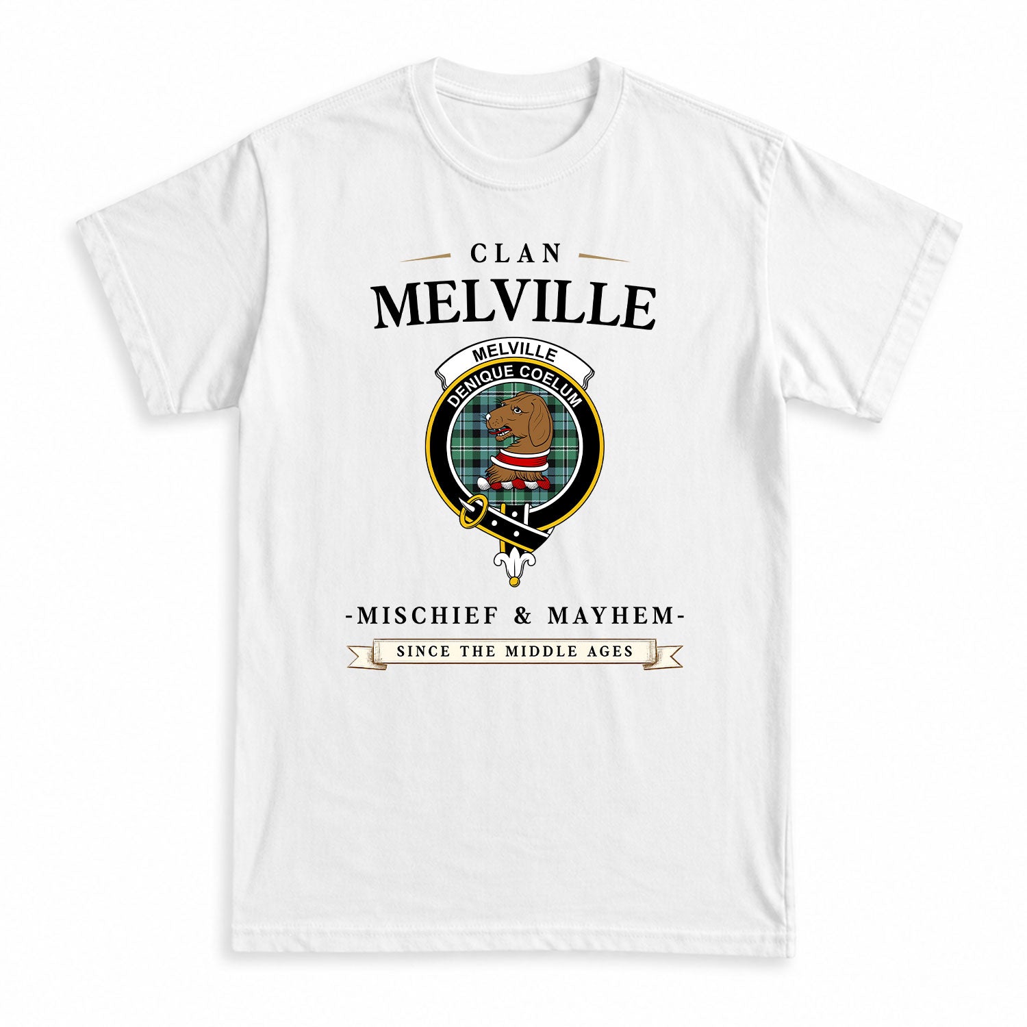 Melville Tartan Crest Mischief and Mayhem T-shirt