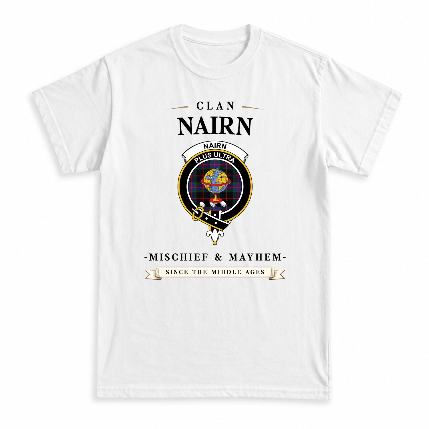 Nairn Tartan Crest Mischief and Mayhem T-shirt