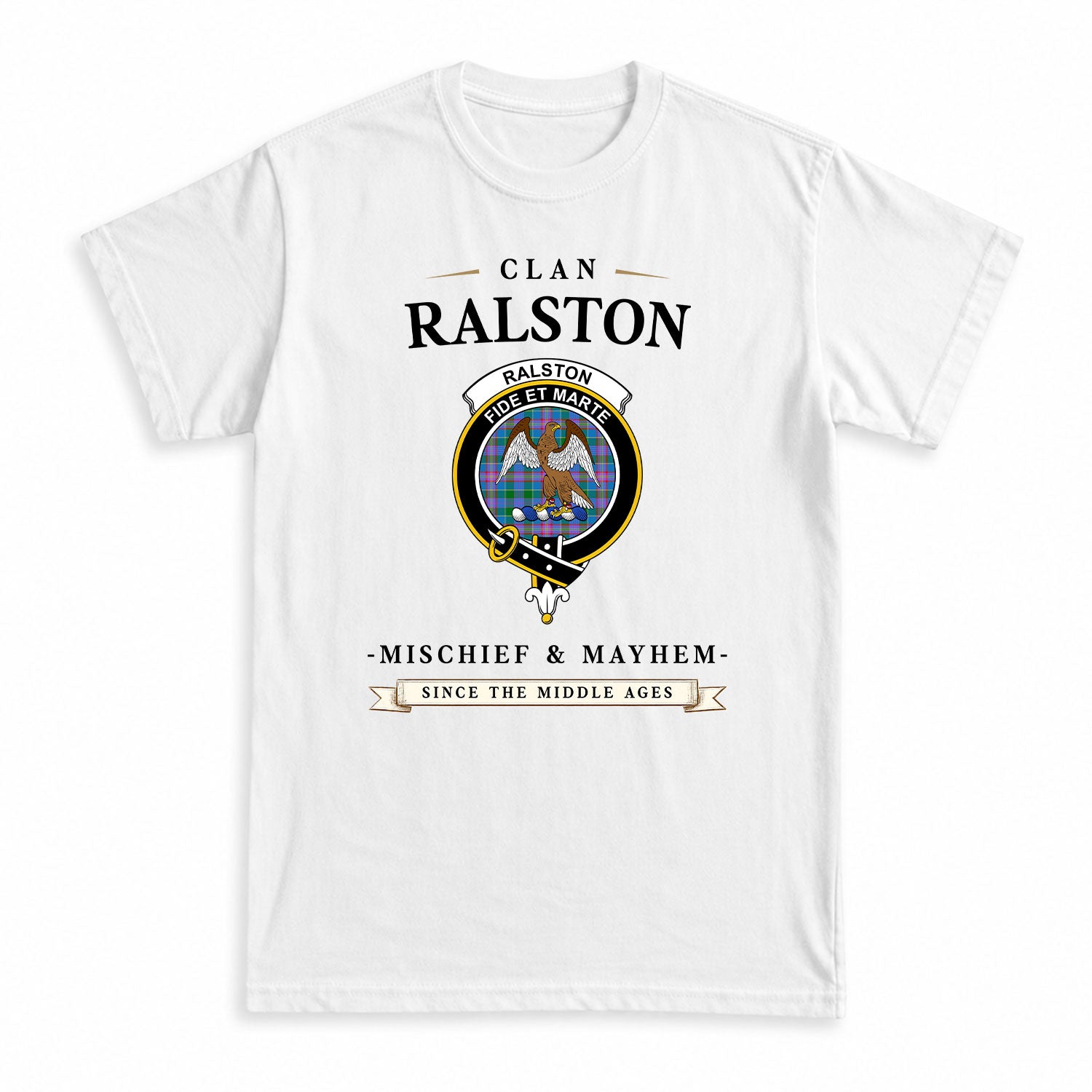 Ralston Tartan Crest Mischief and Mayhem T-shirt