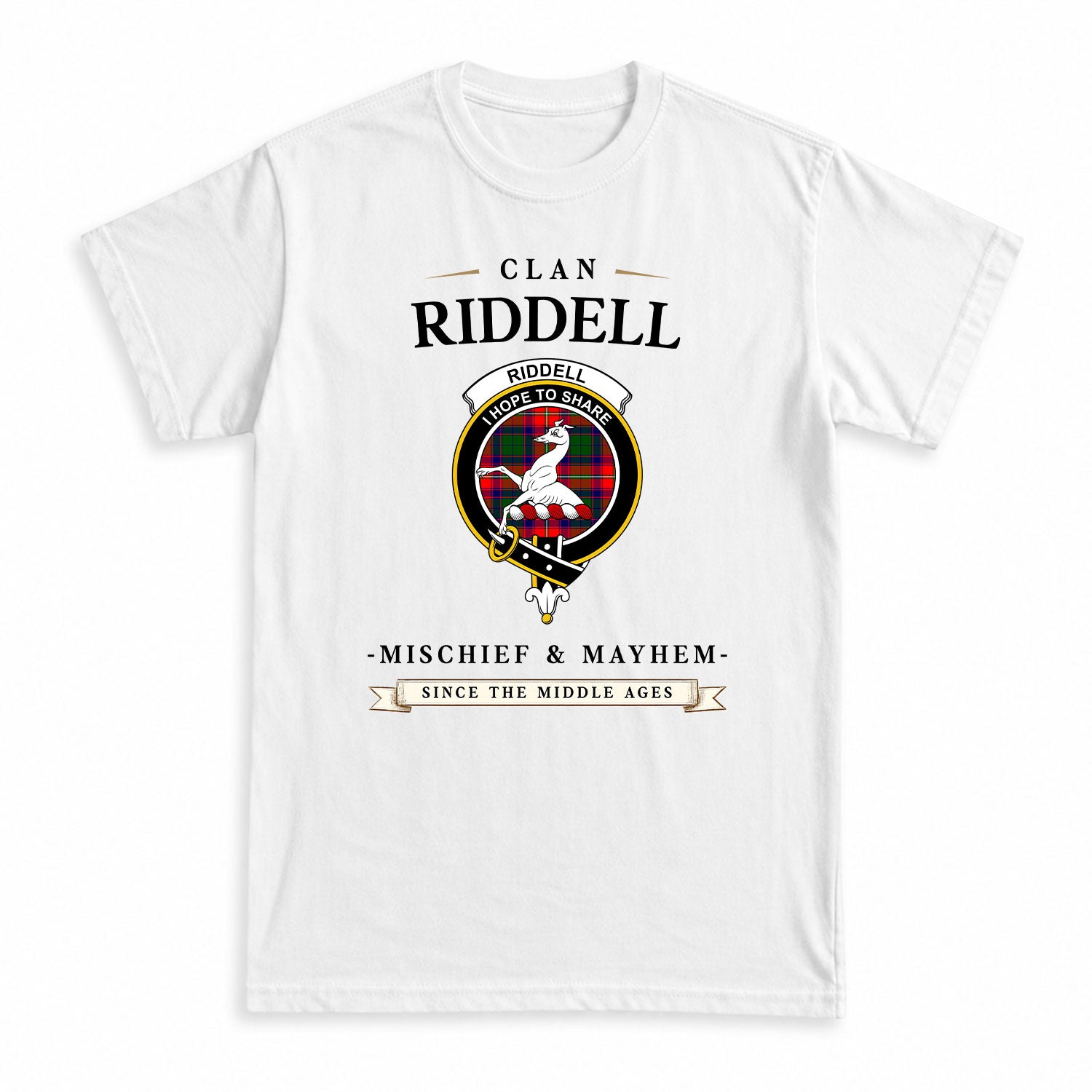 Riddell Tartan Crest Mischief and Mayhem T-shirt