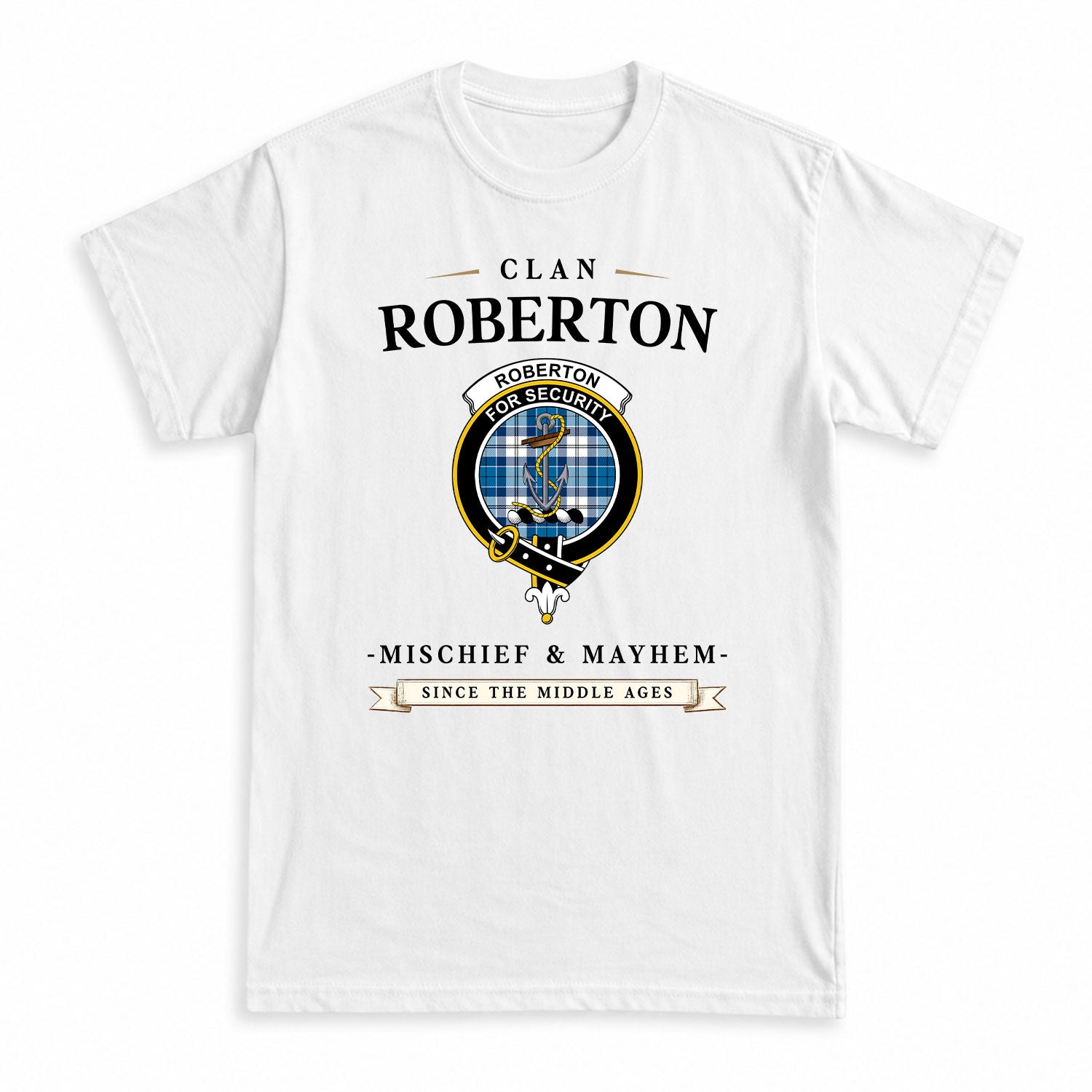 Roberton Tartan Crest Mischief and Mayhem T-shirt
