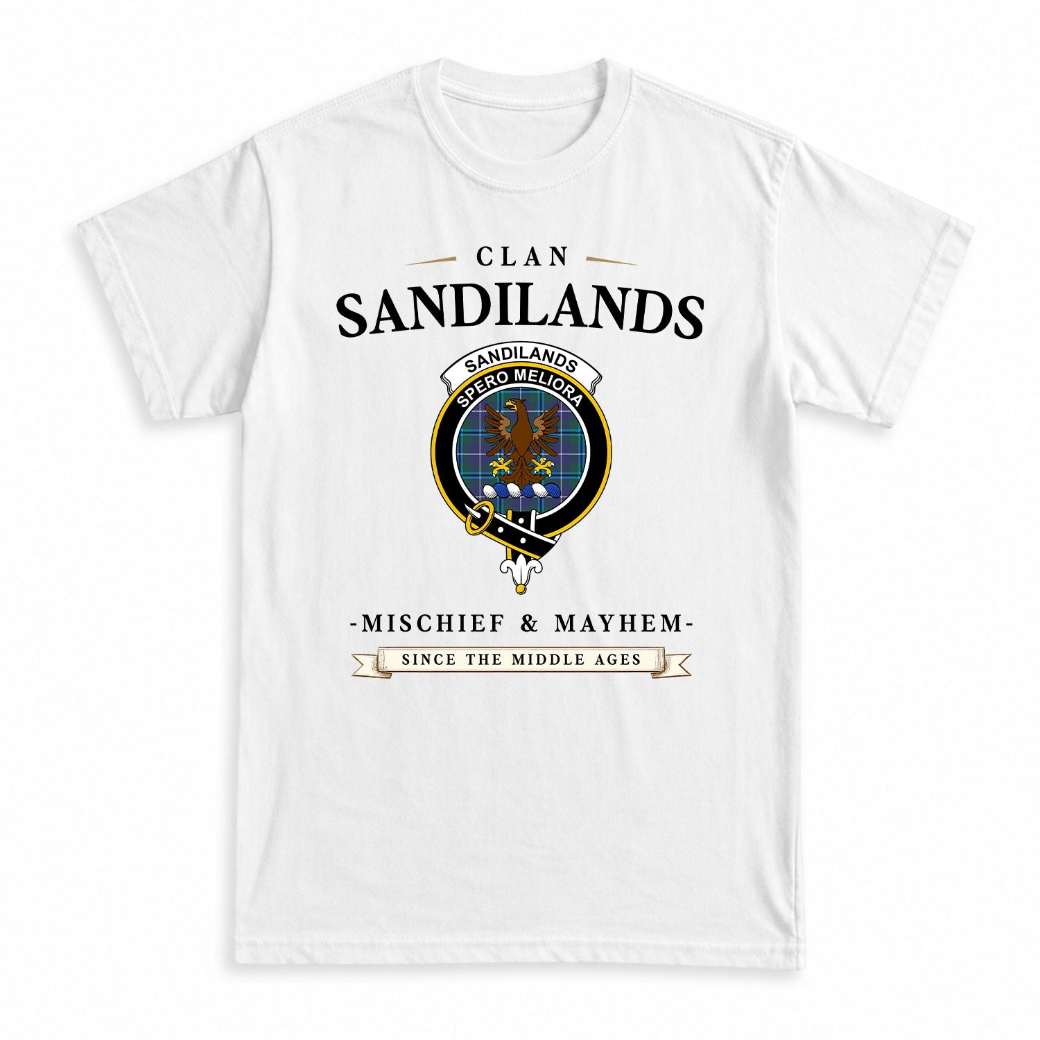 Sandilands Tartan Crest Mischief and Mayhem T-shirt