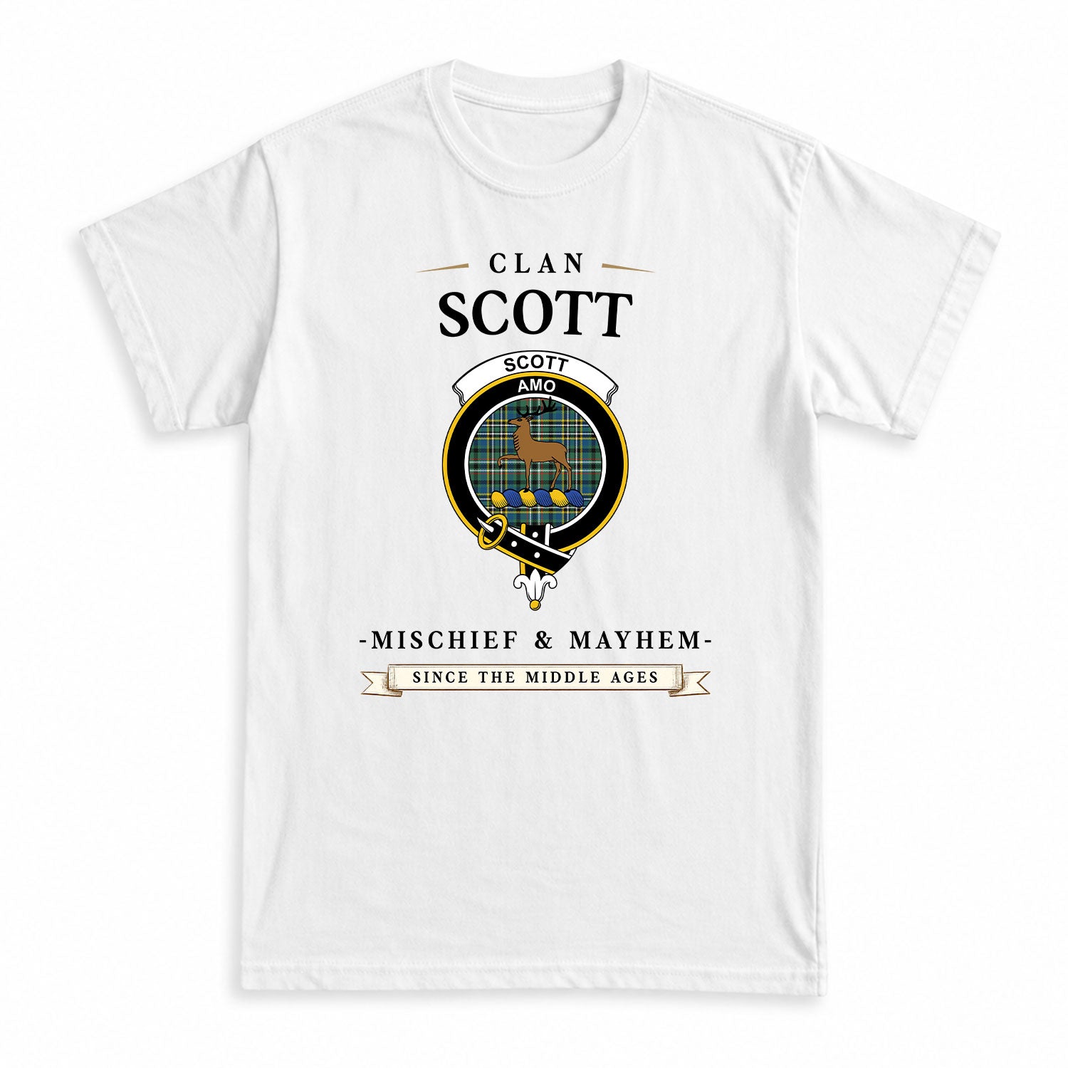 Scott Green Ancient Tartan Crest Mischief and Mayhem T-shirt
