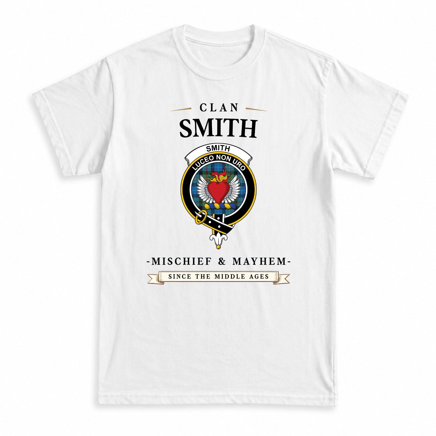 Smith Ancient Tartan Crest Mischief and Mayhem T-shirt