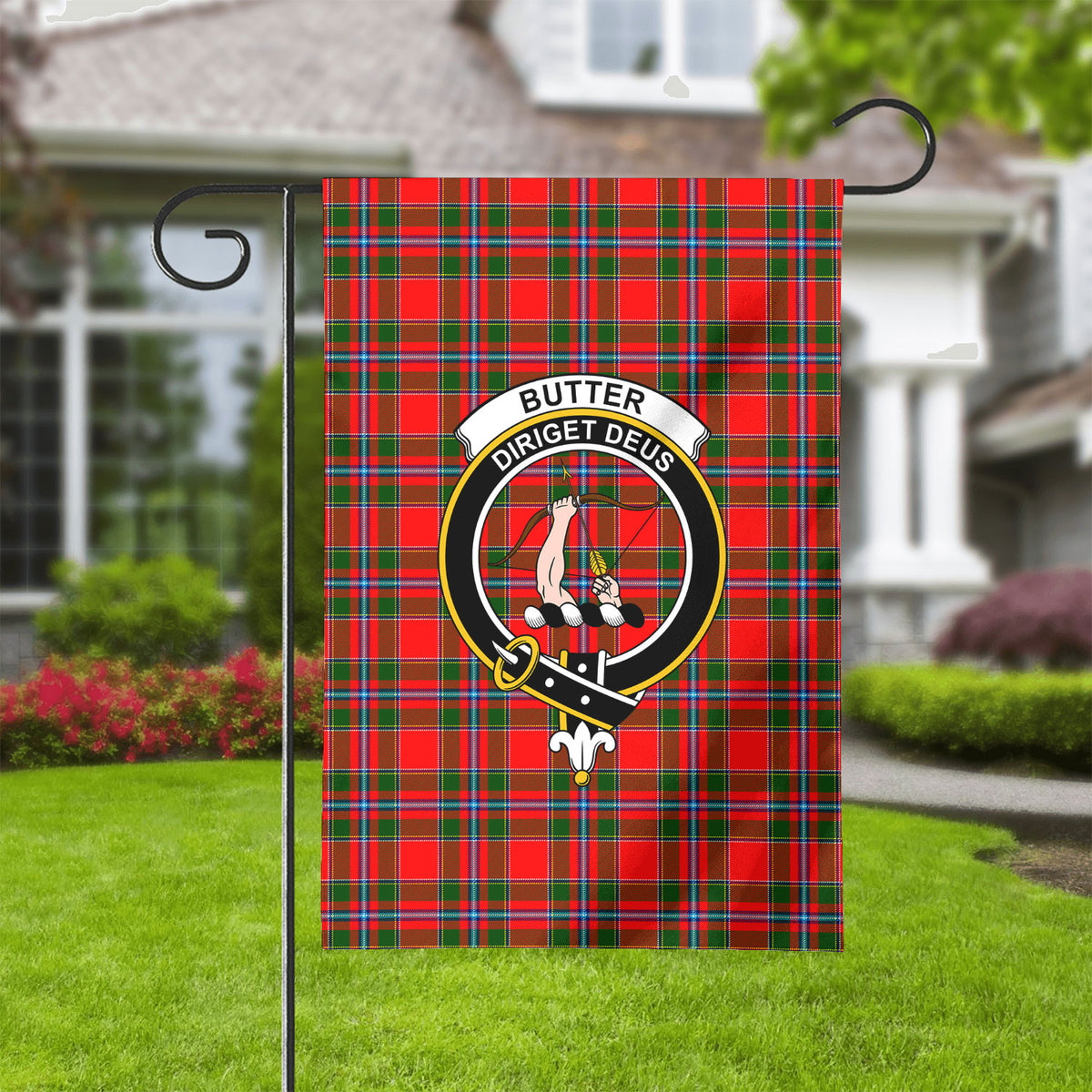 Butter Tartan Crest Garden Flag