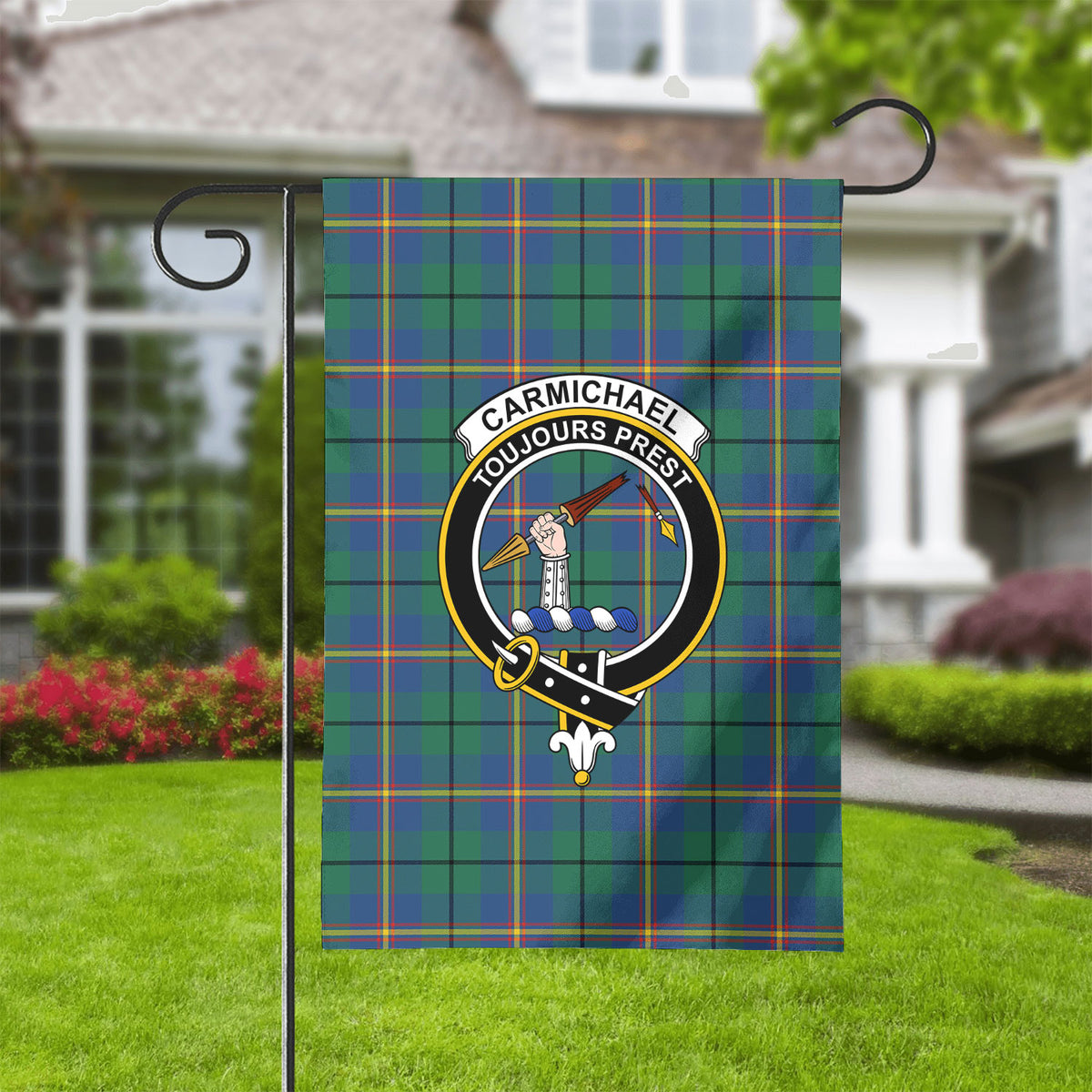 Carmichael Ancient Tartan Crest Garden Flag