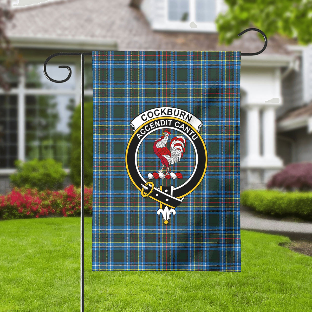 Cockburn Modern Tartan Crest Garden Flag