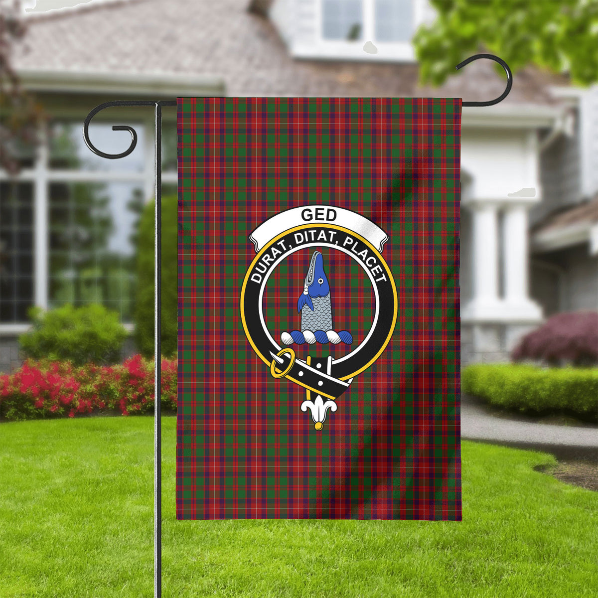 Ged Tartan Crest Garden Flag