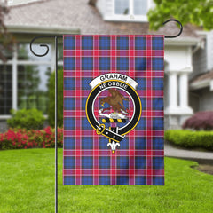Graham of Menteith Red Tartan Crest Garden Flag