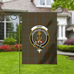 Gray Tartan Crest Garden Flag