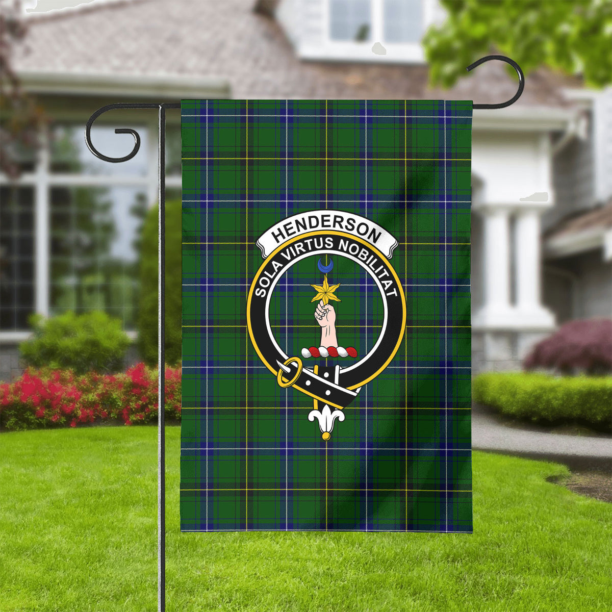 Henderson Modern Tartan Crest Garden Flag