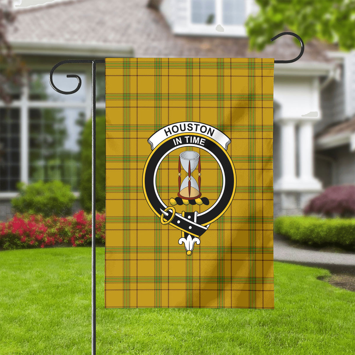 Houston Tartan Crest Garden Flag