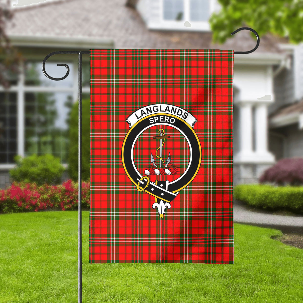 Langlands Tartan Crest Garden Flag