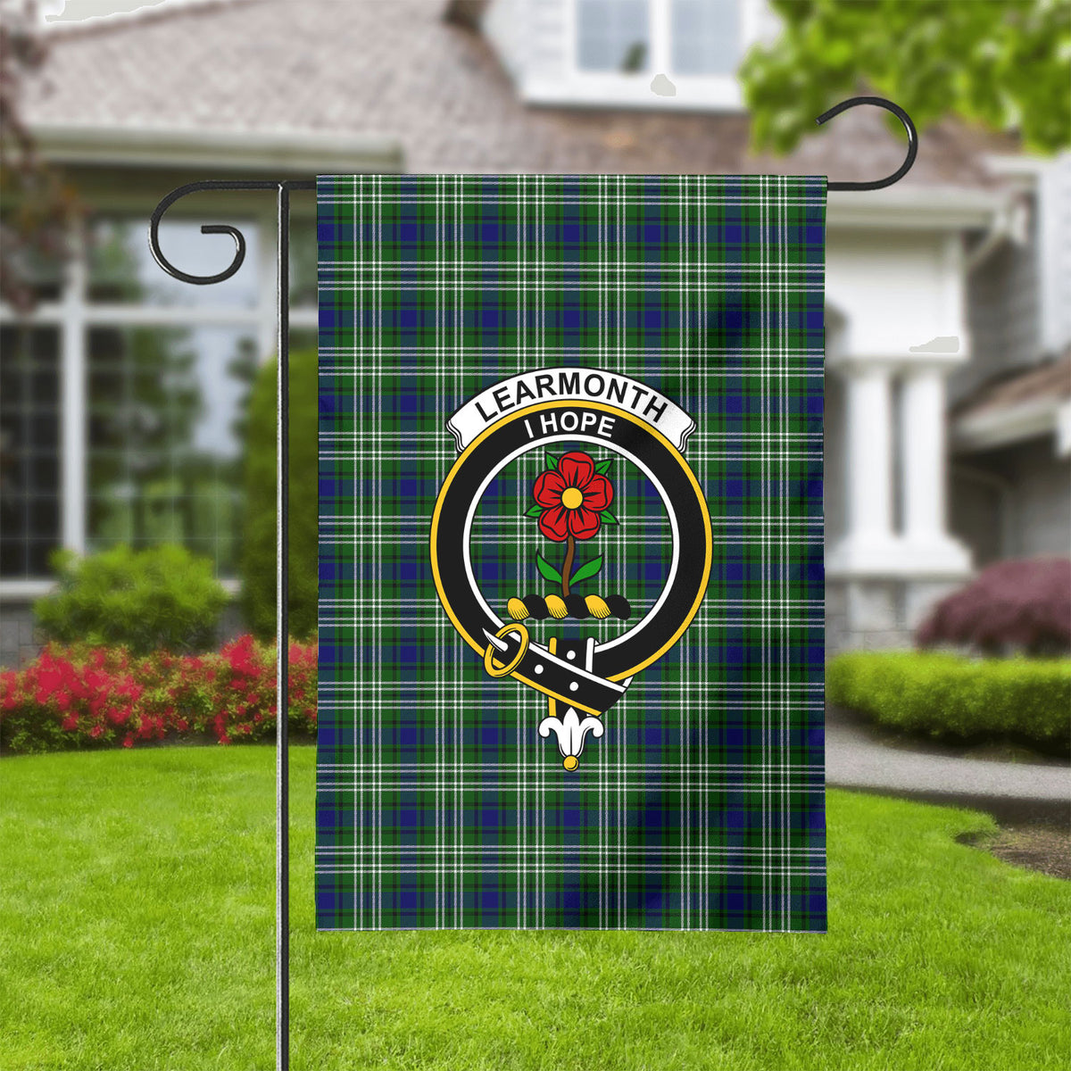 Learmonth Tartan Crest Garden Flag